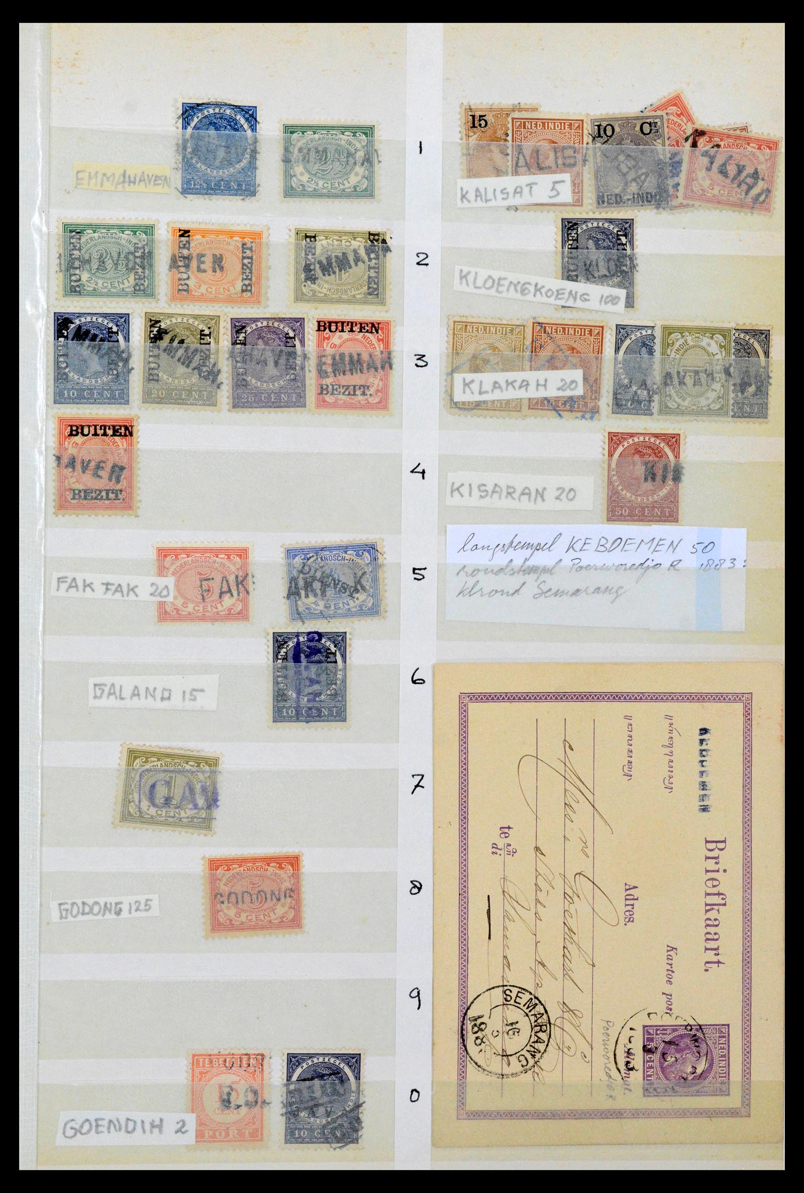 38784 0070 - Postzegelverzameling 38784 Nederlands Indië langstempels.