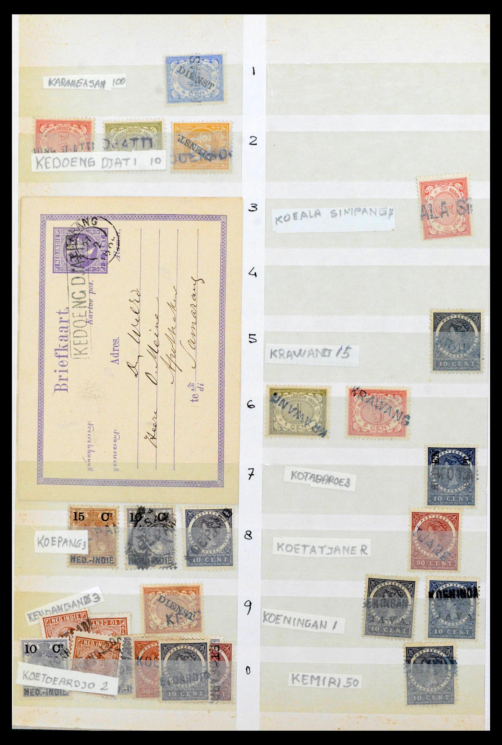 38784 0071 - Postzegelverzameling 38784 Nederlands Indië langstempels.