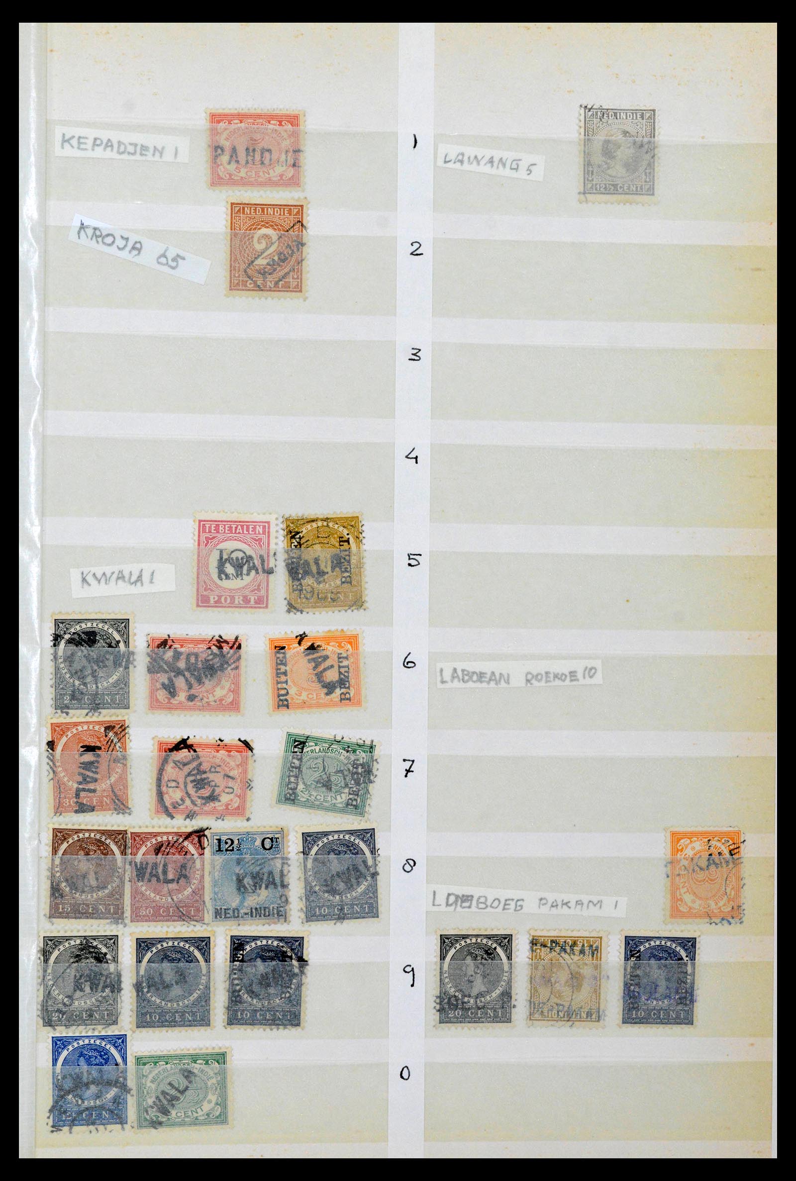38784 0072 - Postzegelverzameling 38784 Nederlands Indië langstempels.