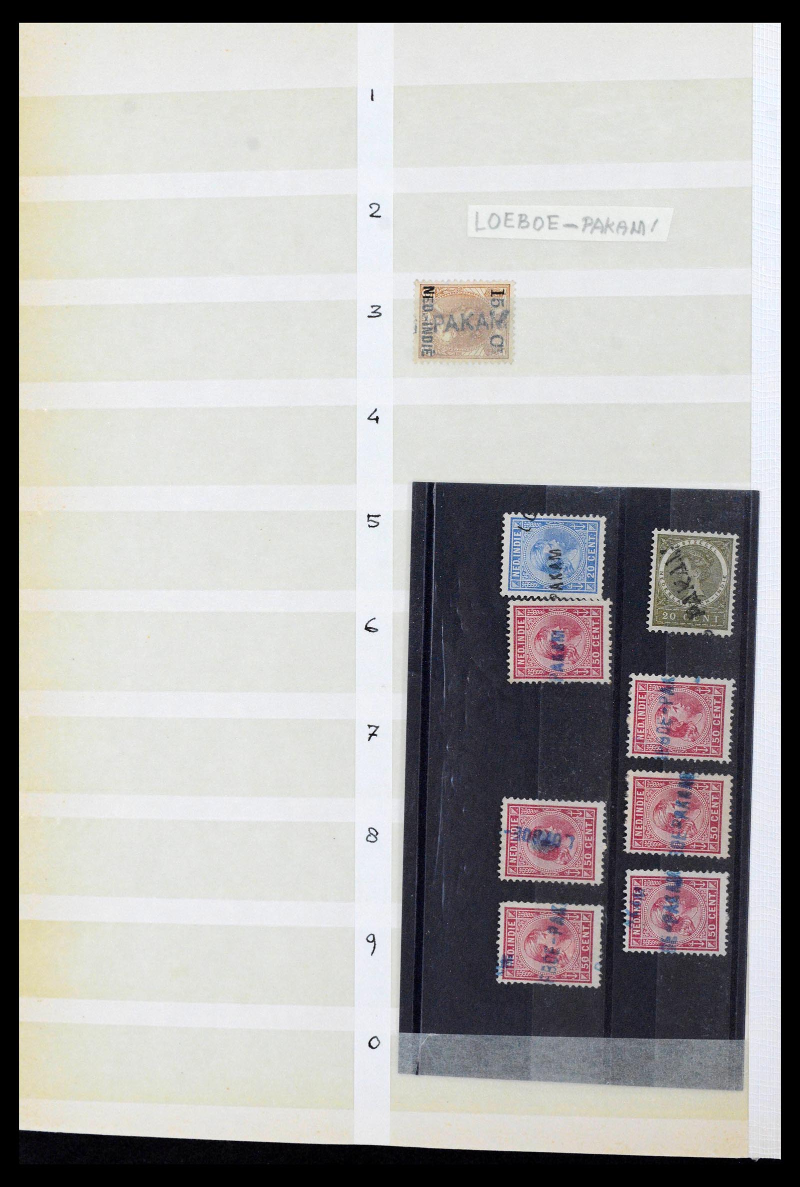 38784 0075 - Postzegelverzameling 38784 Nederlands Indië langstempels.