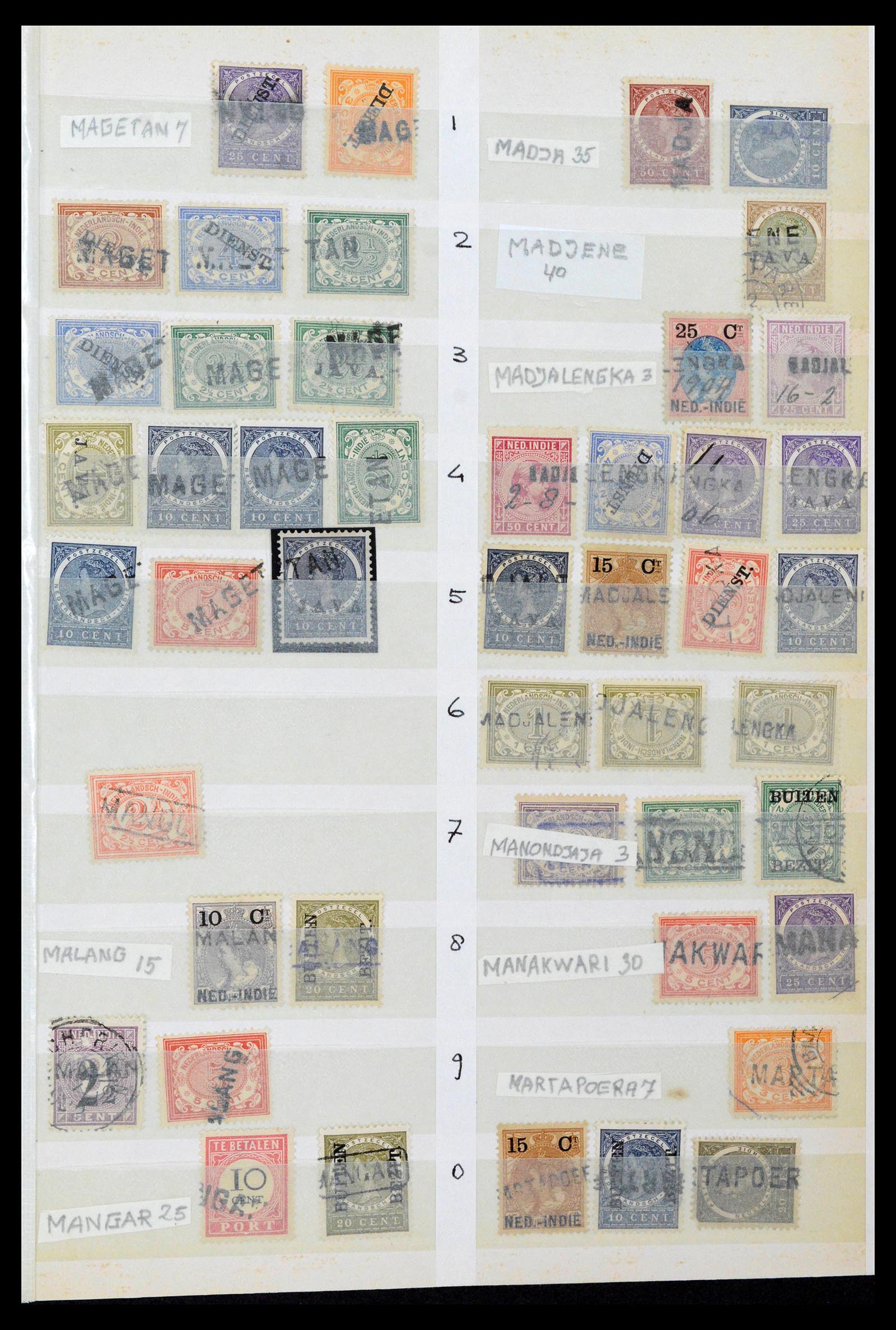 38784 0076 - Postzegelverzameling 38784 Nederlands Indië langstempels.
