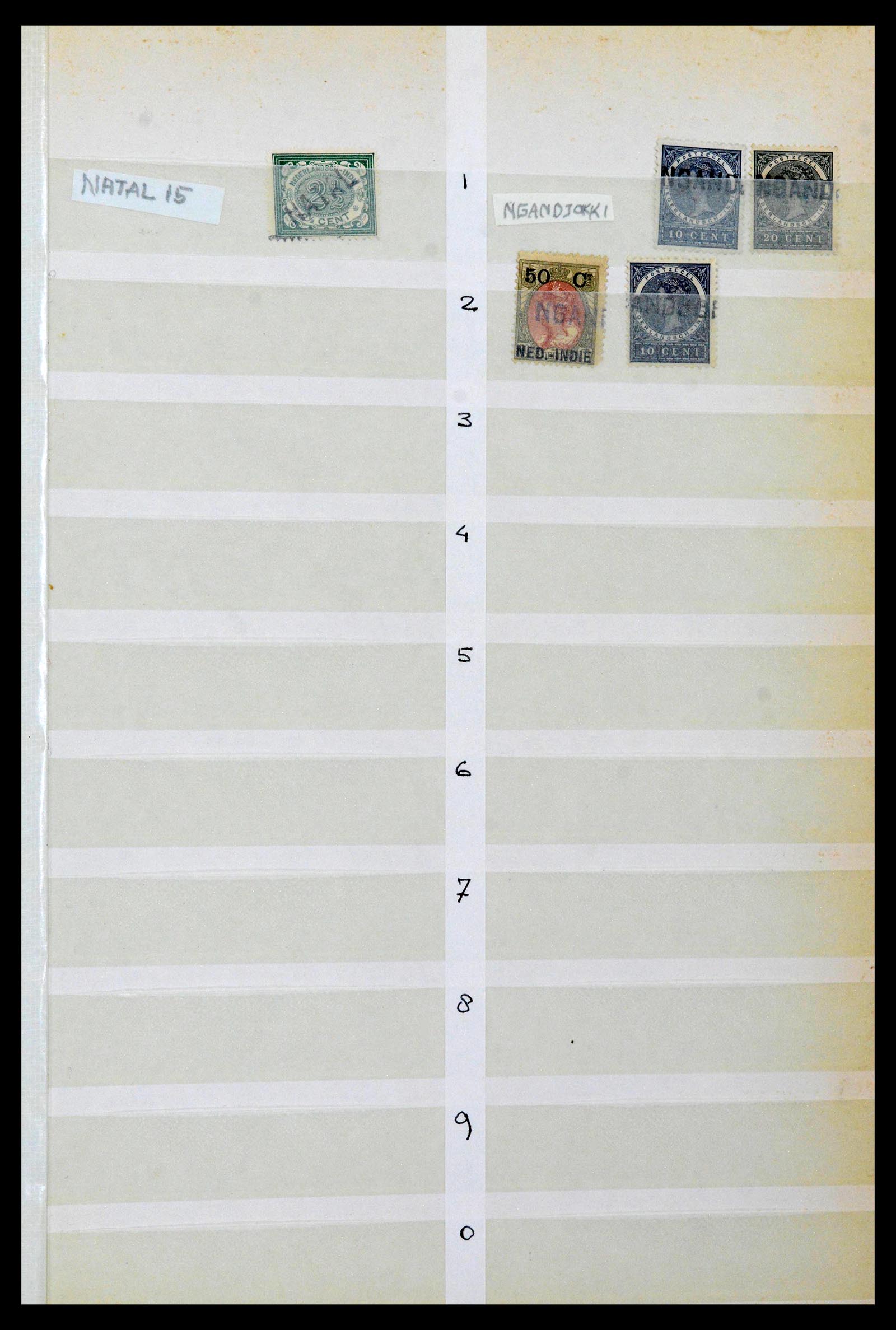 38784 0078 - Postzegelverzameling 38784 Nederlands Indië langstempels.