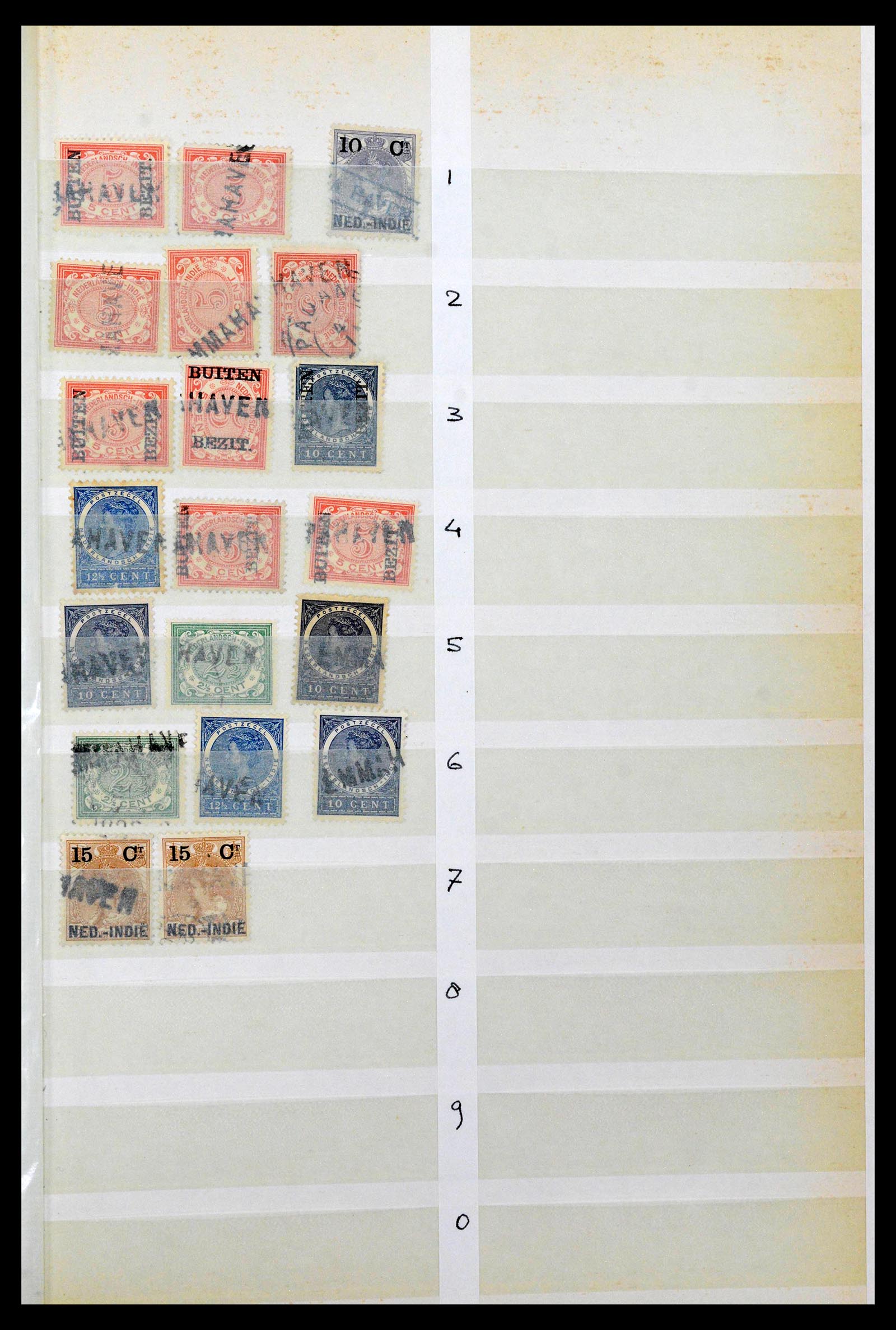 38784 0079 - Postzegelverzameling 38784 Nederlands Indië langstempels.