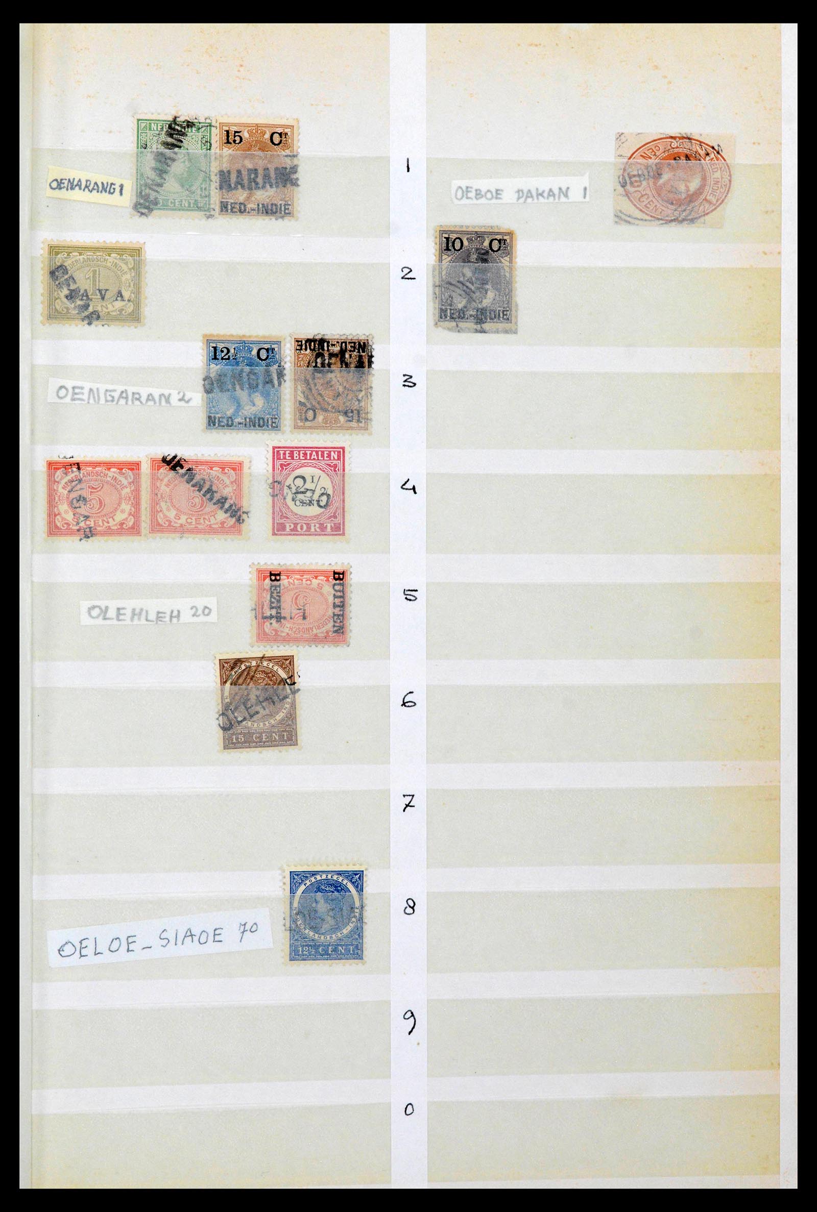 38784 0080 - Postzegelverzameling 38784 Nederlands Indië langstempels.