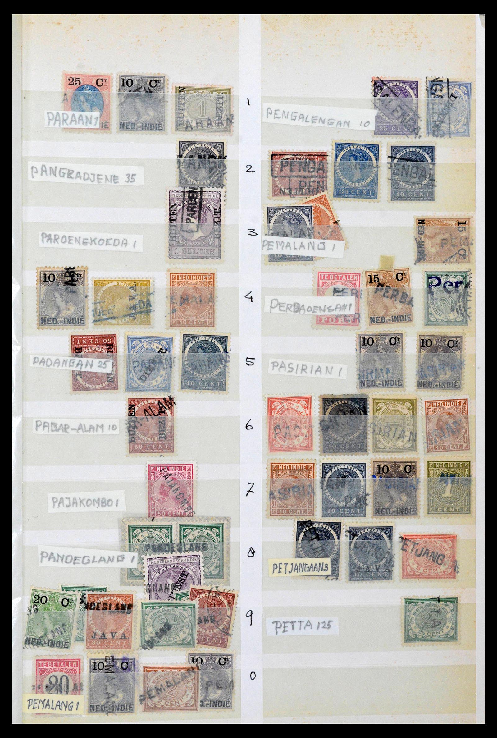 38784 0081 - Postzegelverzameling 38784 Nederlands Indië langstempels.