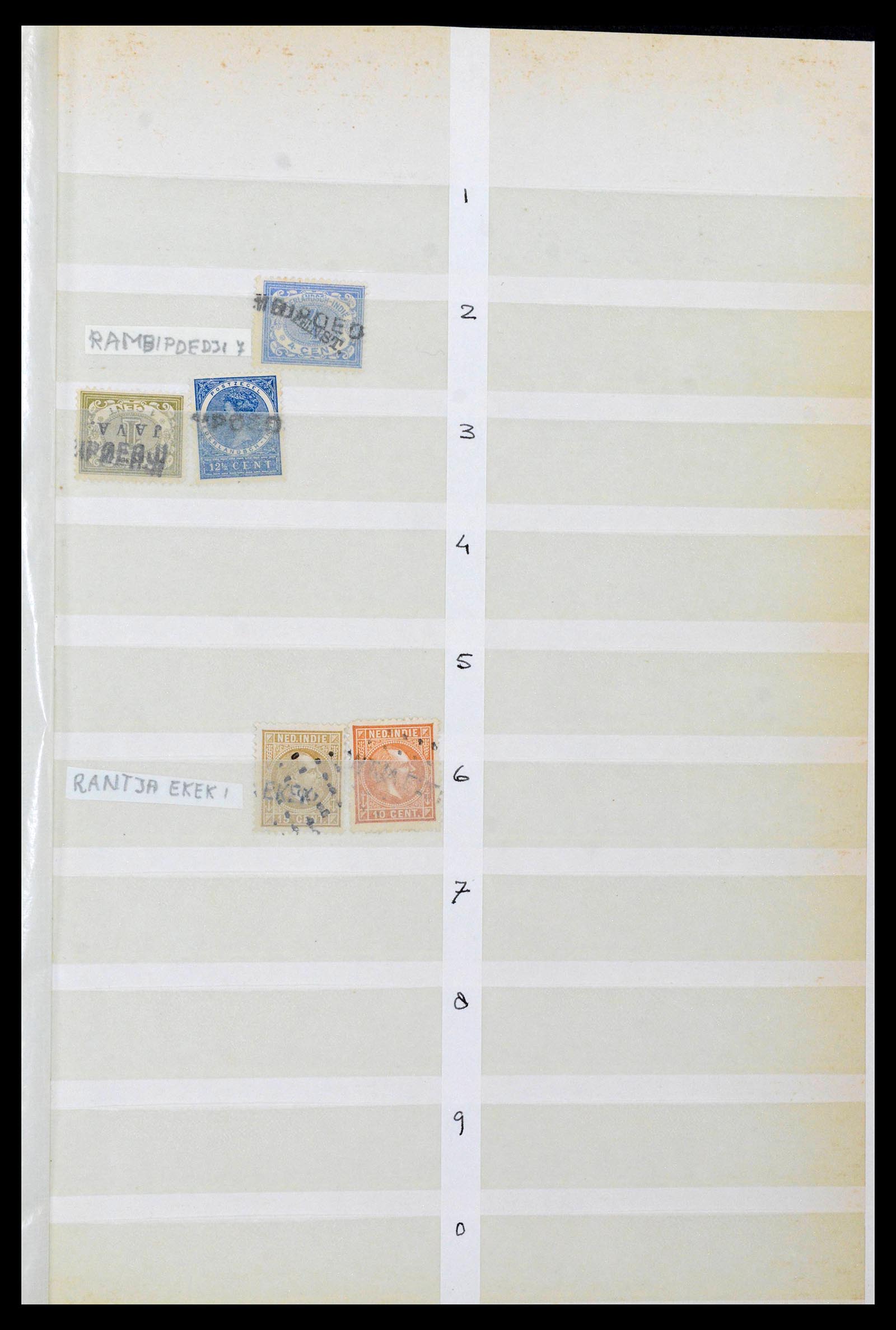 38784 0083 - Postzegelverzameling 38784 Nederlands Indië langstempels.