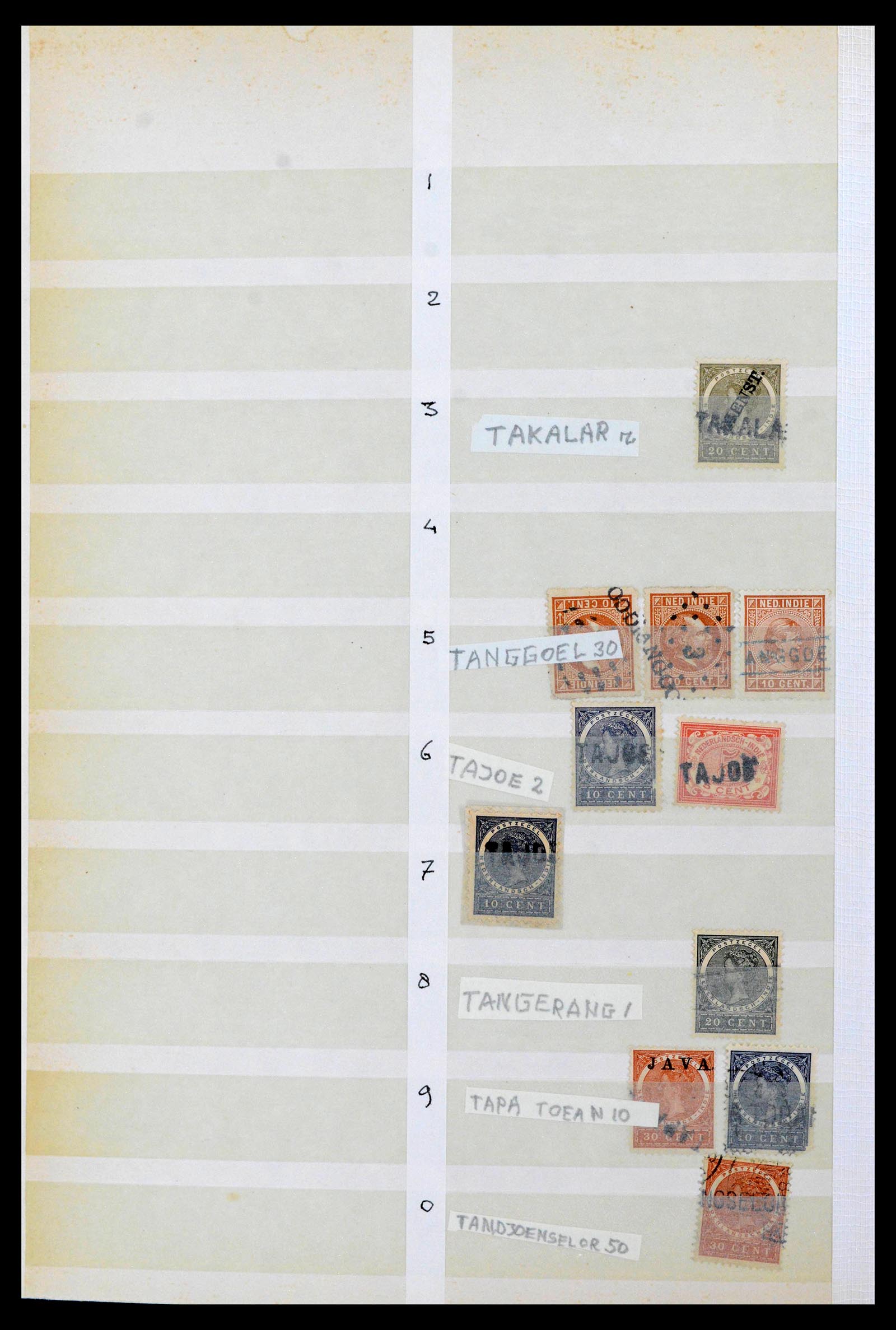 38784 0087 - Postzegelverzameling 38784 Nederlands Indië langstempels.