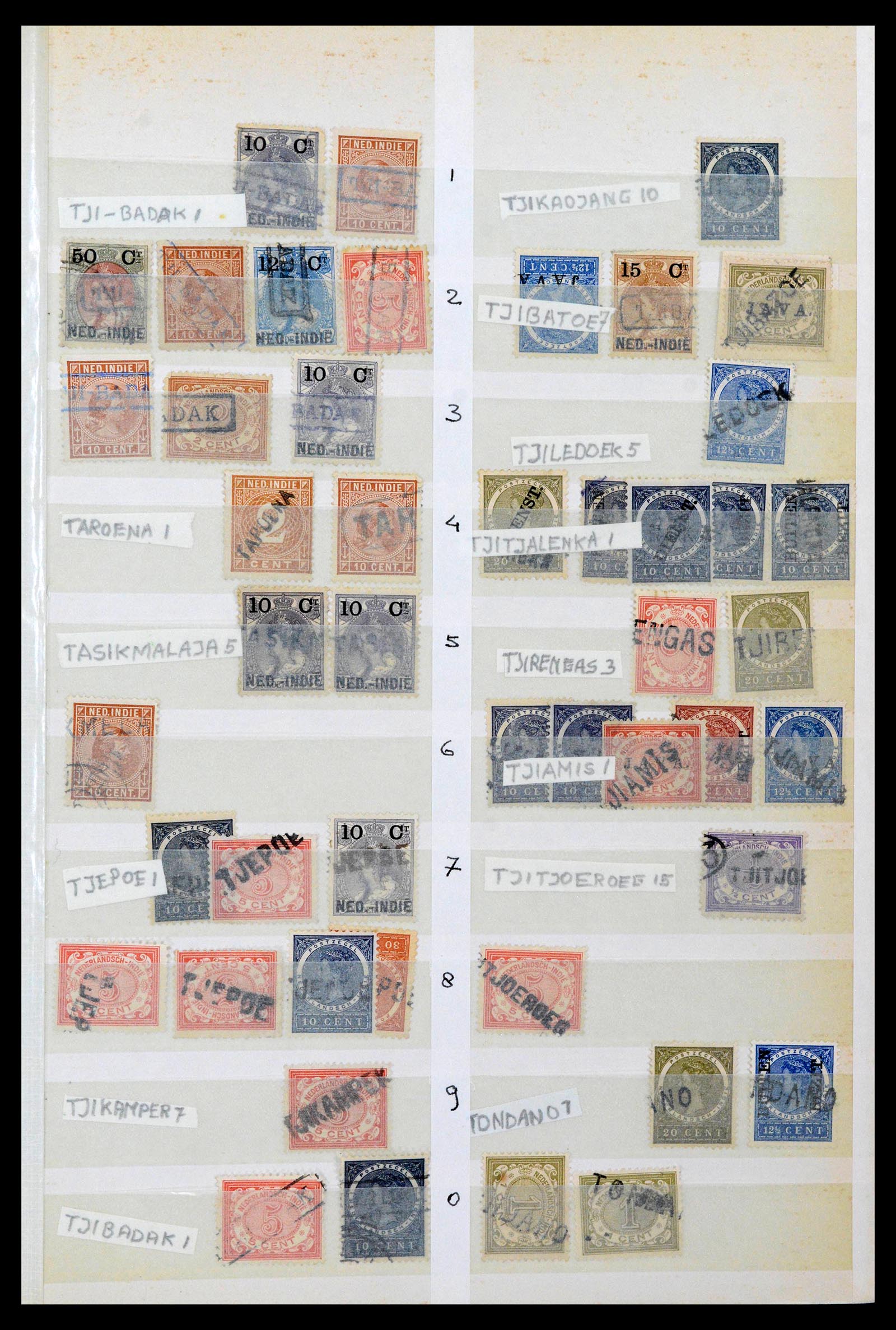 38784 0088 - Postzegelverzameling 38784 Nederlands Indië langstempels.