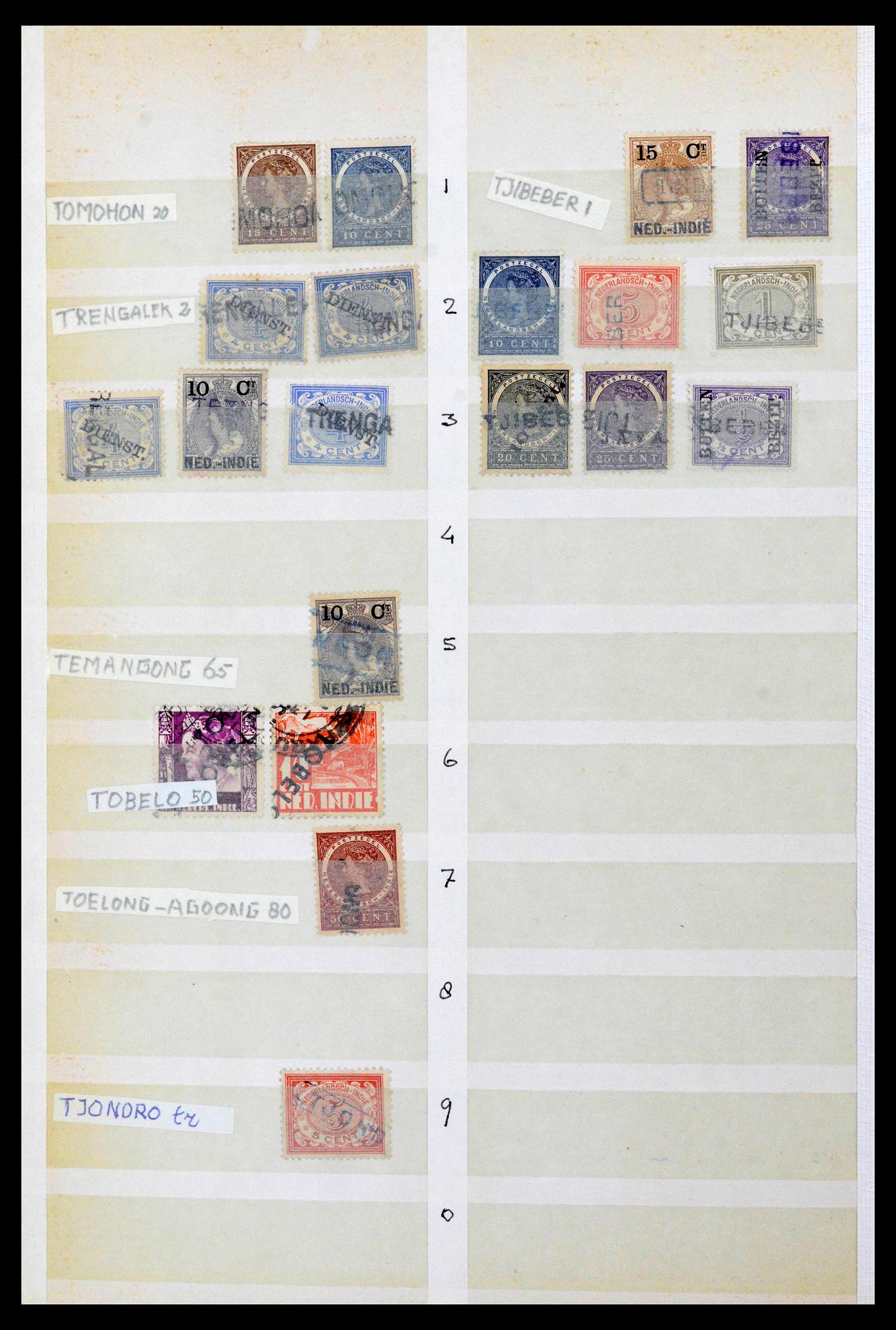 38784 0089 - Postzegelverzameling 38784 Nederlands Indië langstempels.