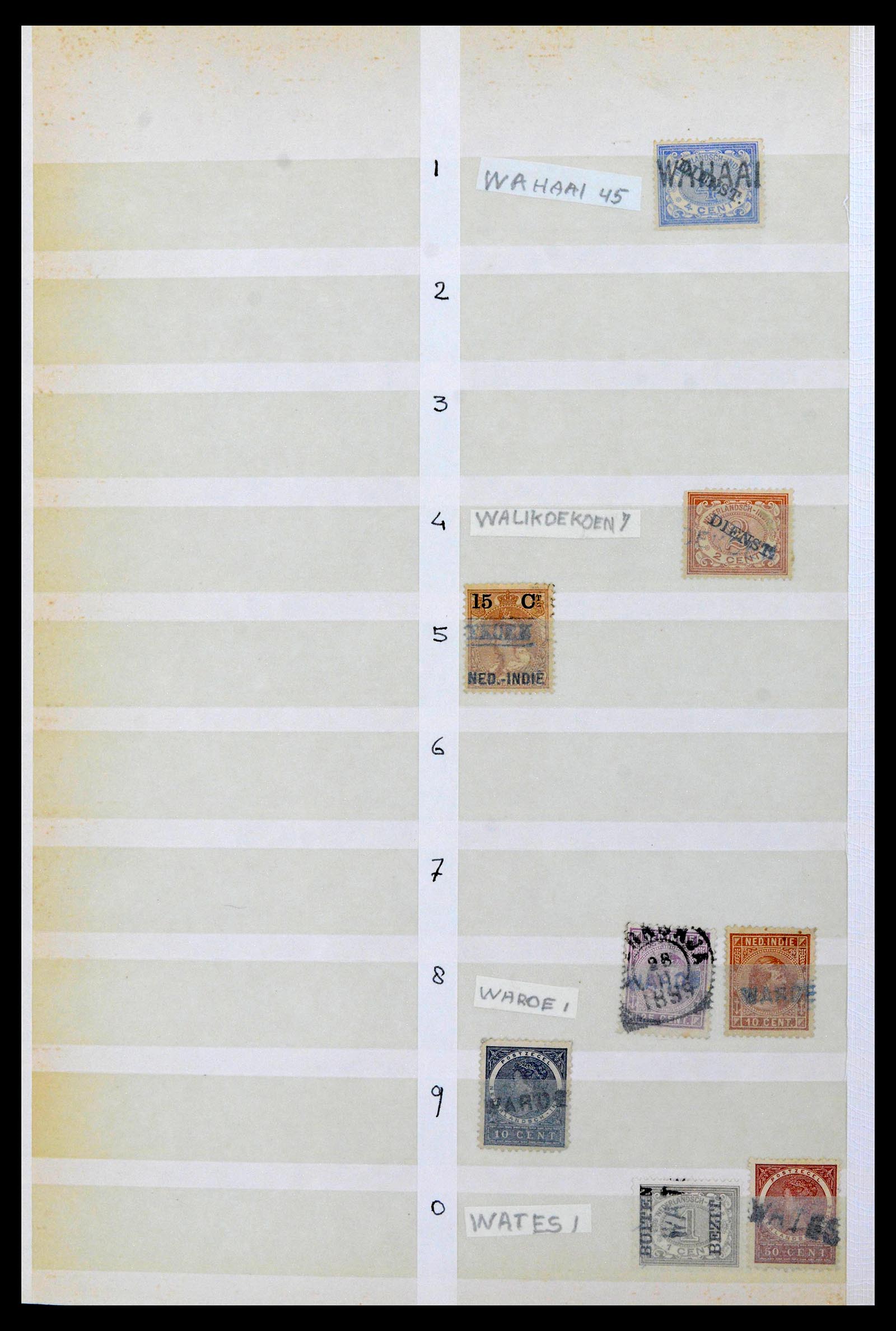 38784 0090 - Postzegelverzameling 38784 Nederlands Indië langstempels.
