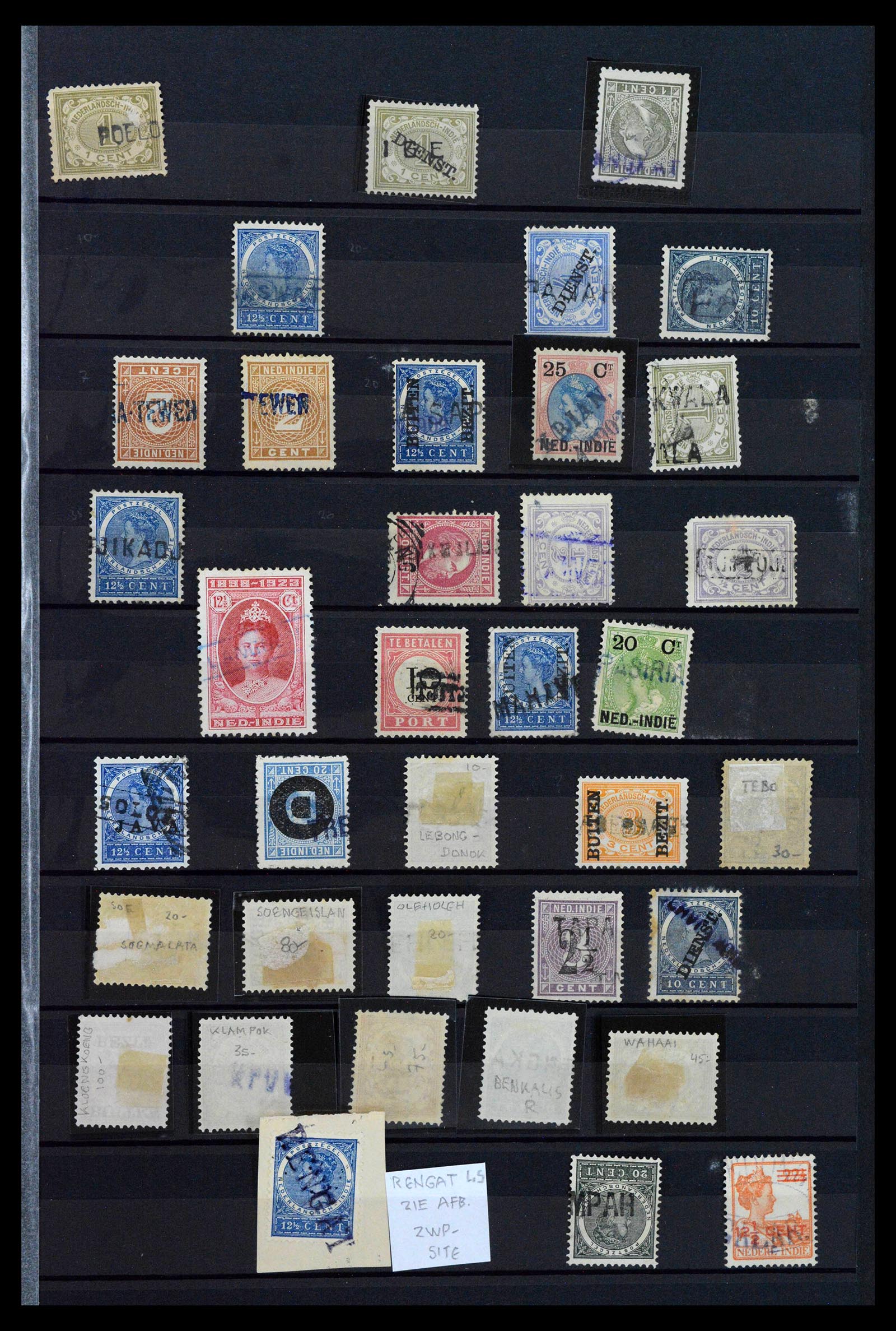 38784 0095 - Postzegelverzameling 38784 Nederlands Indië langstempels.
