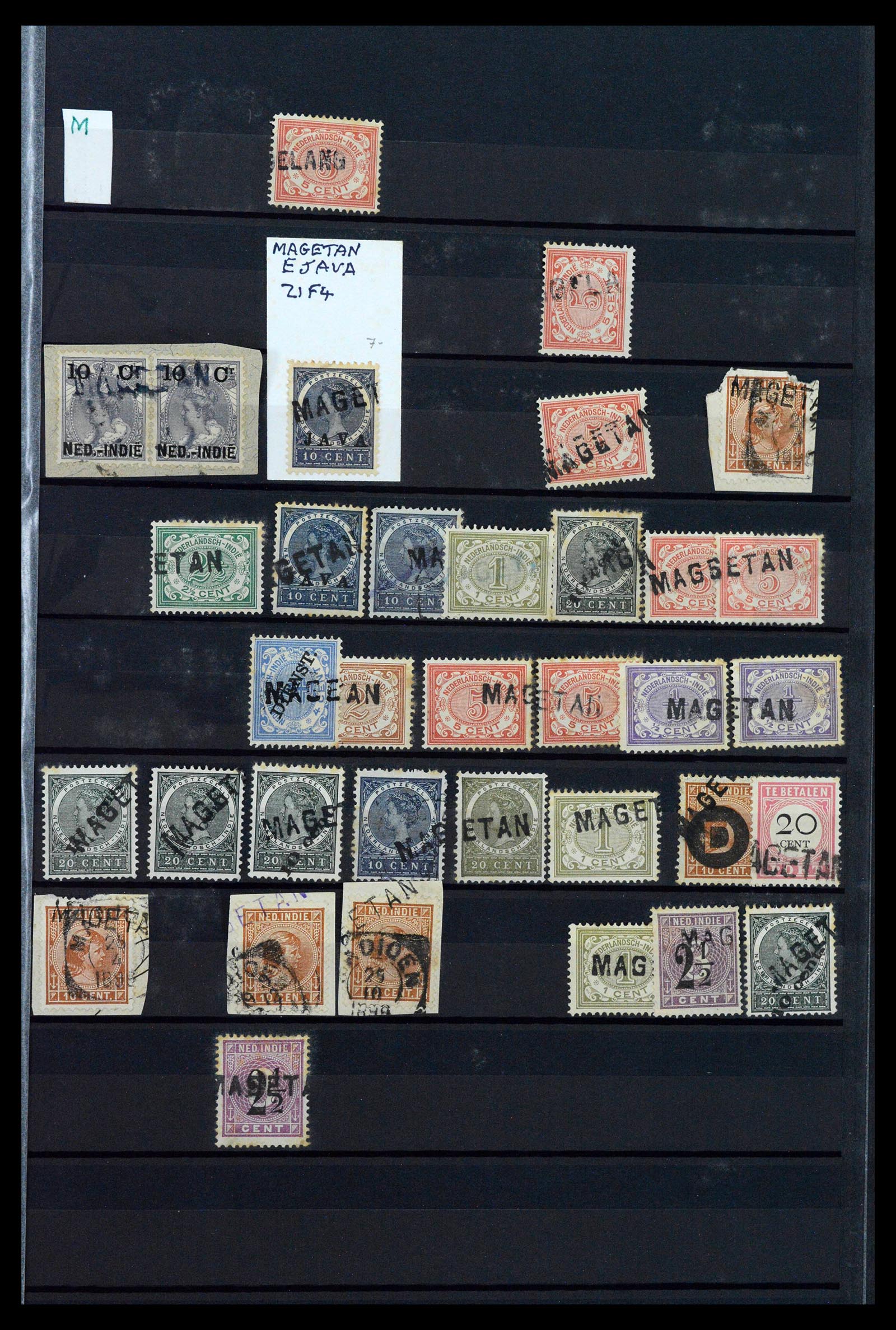 38784 0099 - Postzegelverzameling 38784 Nederlands Indië langstempels.