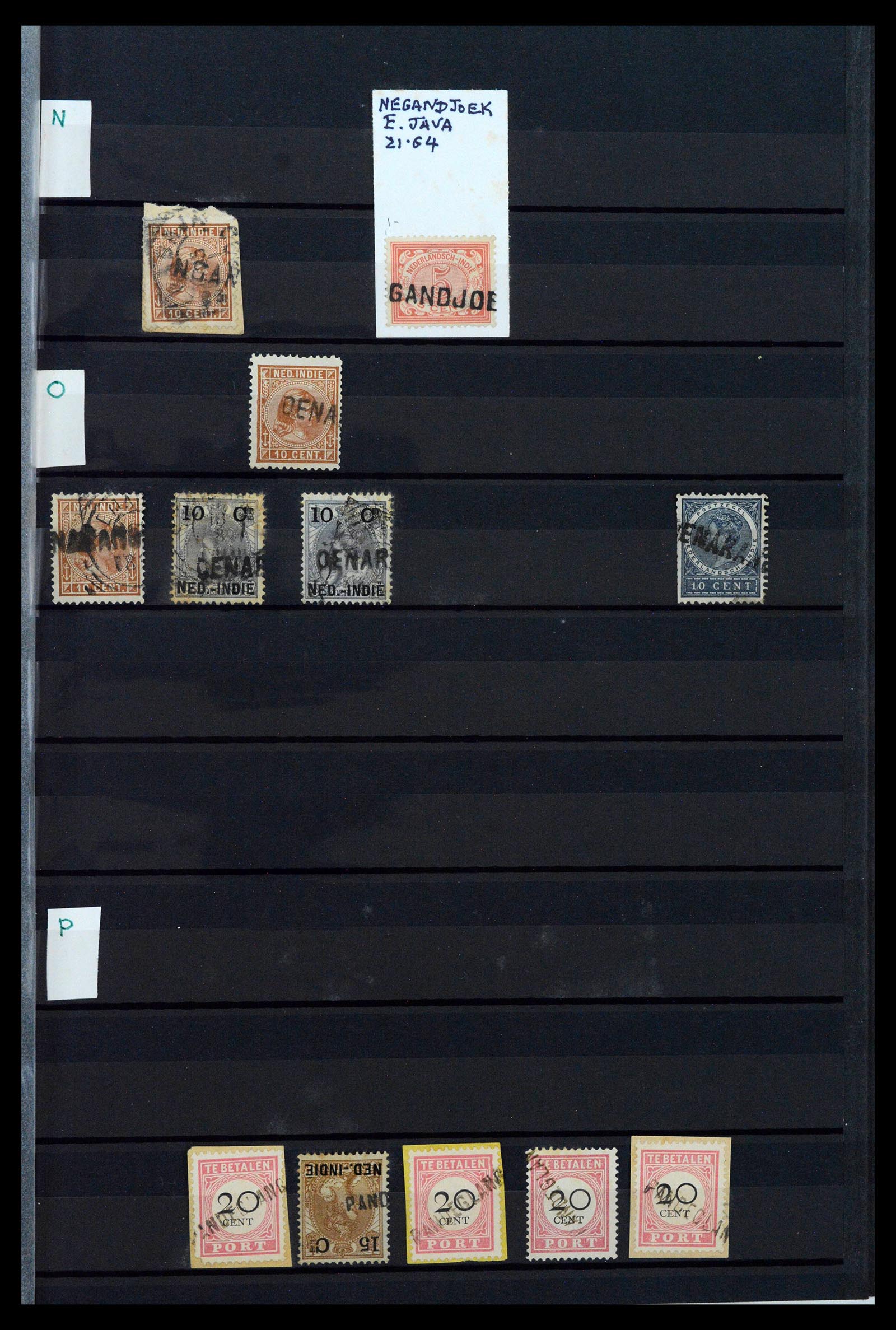 38784 0101 - Postzegelverzameling 38784 Nederlands Indië langstempels.