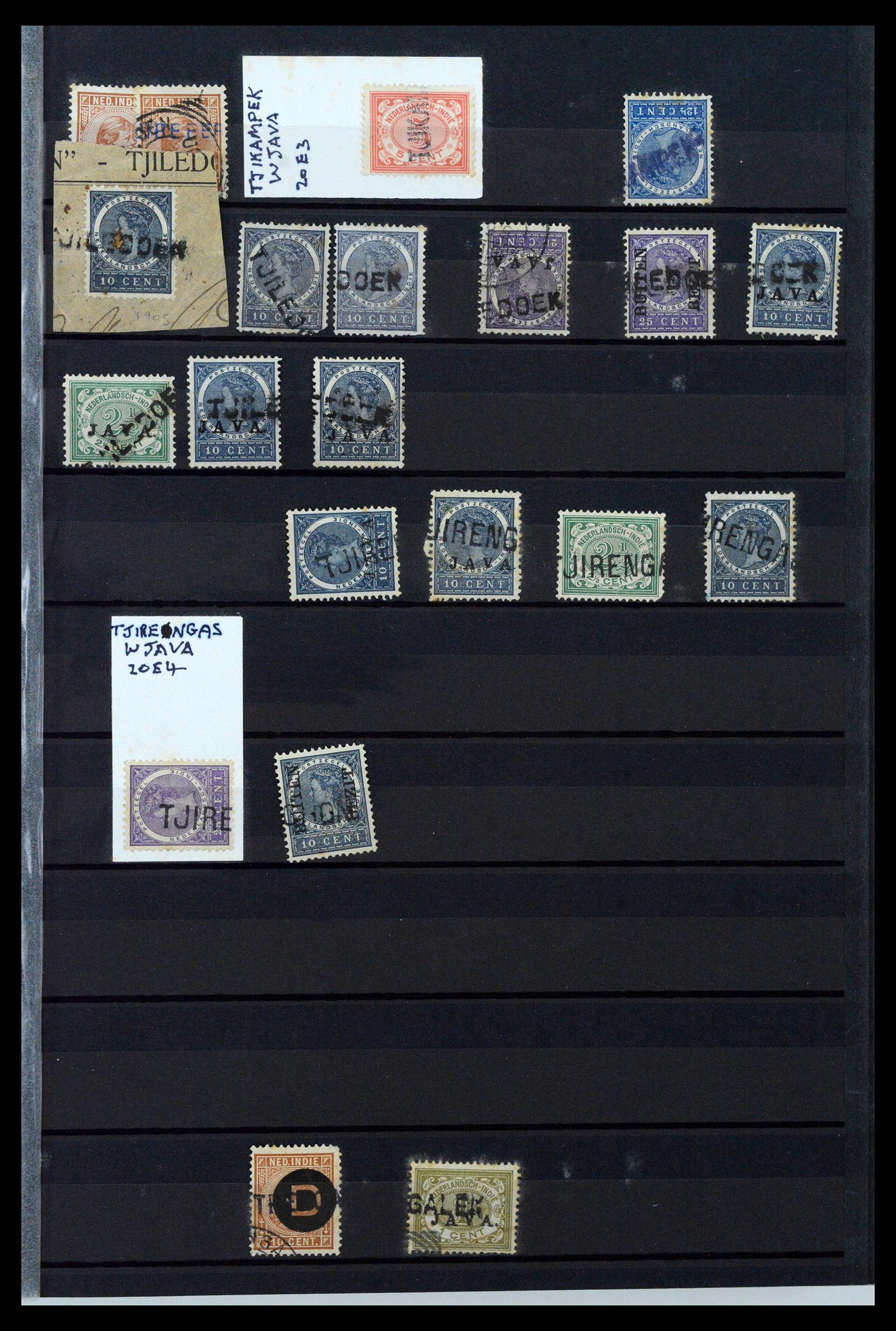 38784 0107 - Postzegelverzameling 38784 Nederlands Indië langstempels.