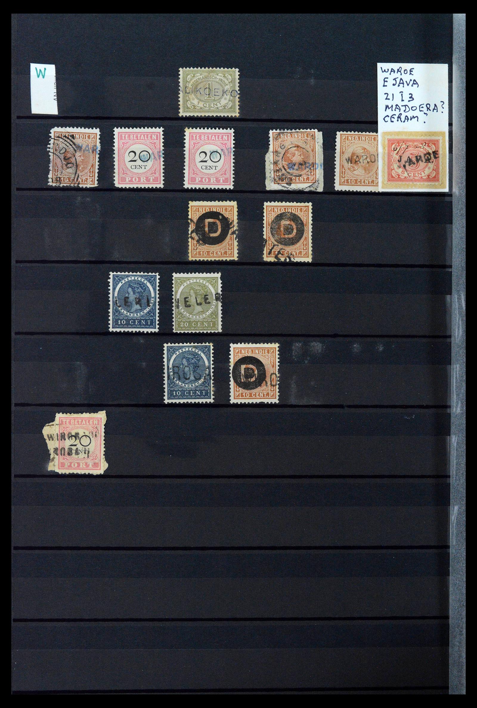 38784 0108 - Postzegelverzameling 38784 Nederlands Indië langstempels.