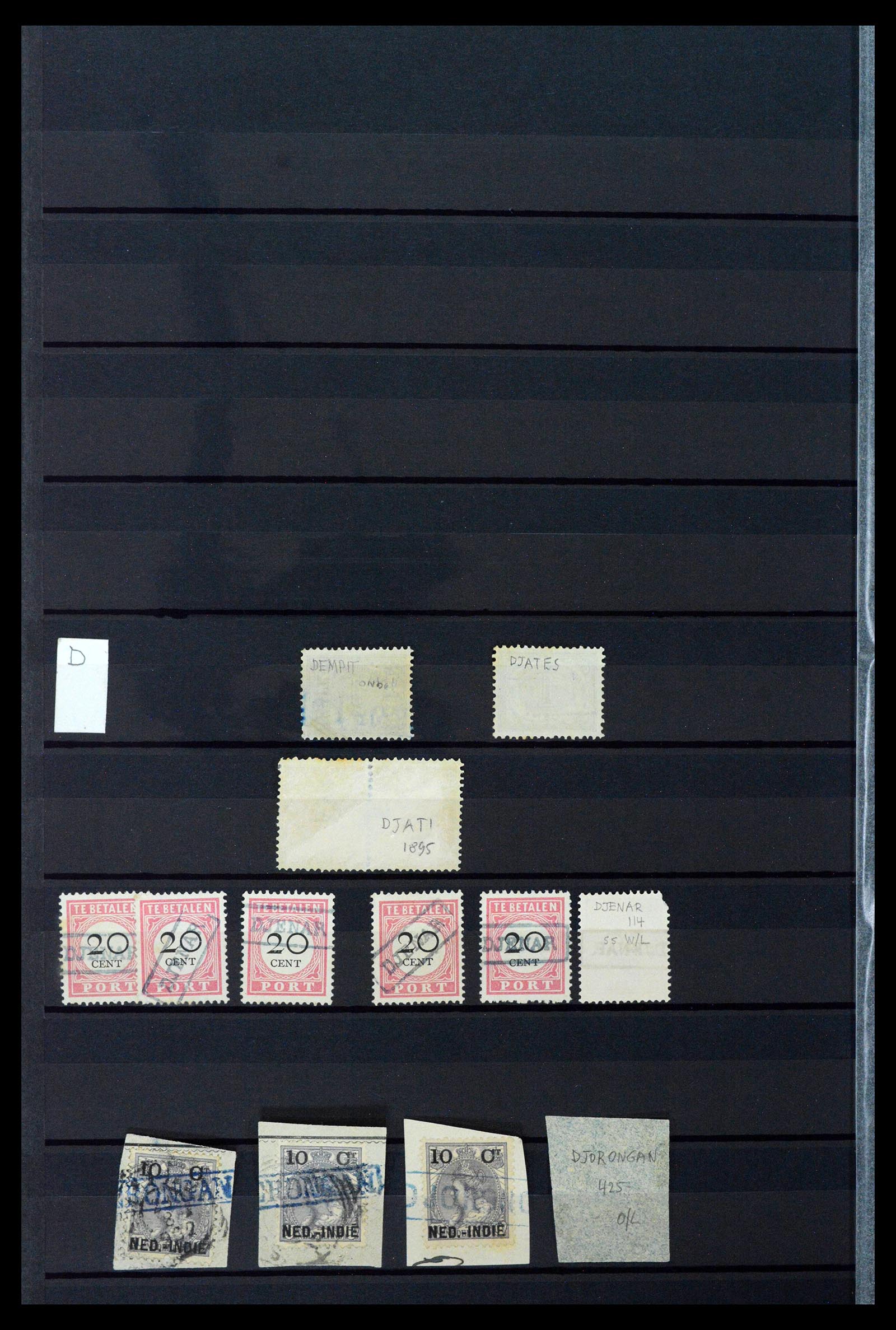 38784 0111 - Postzegelverzameling 38784 Nederlands Indië langstempels.