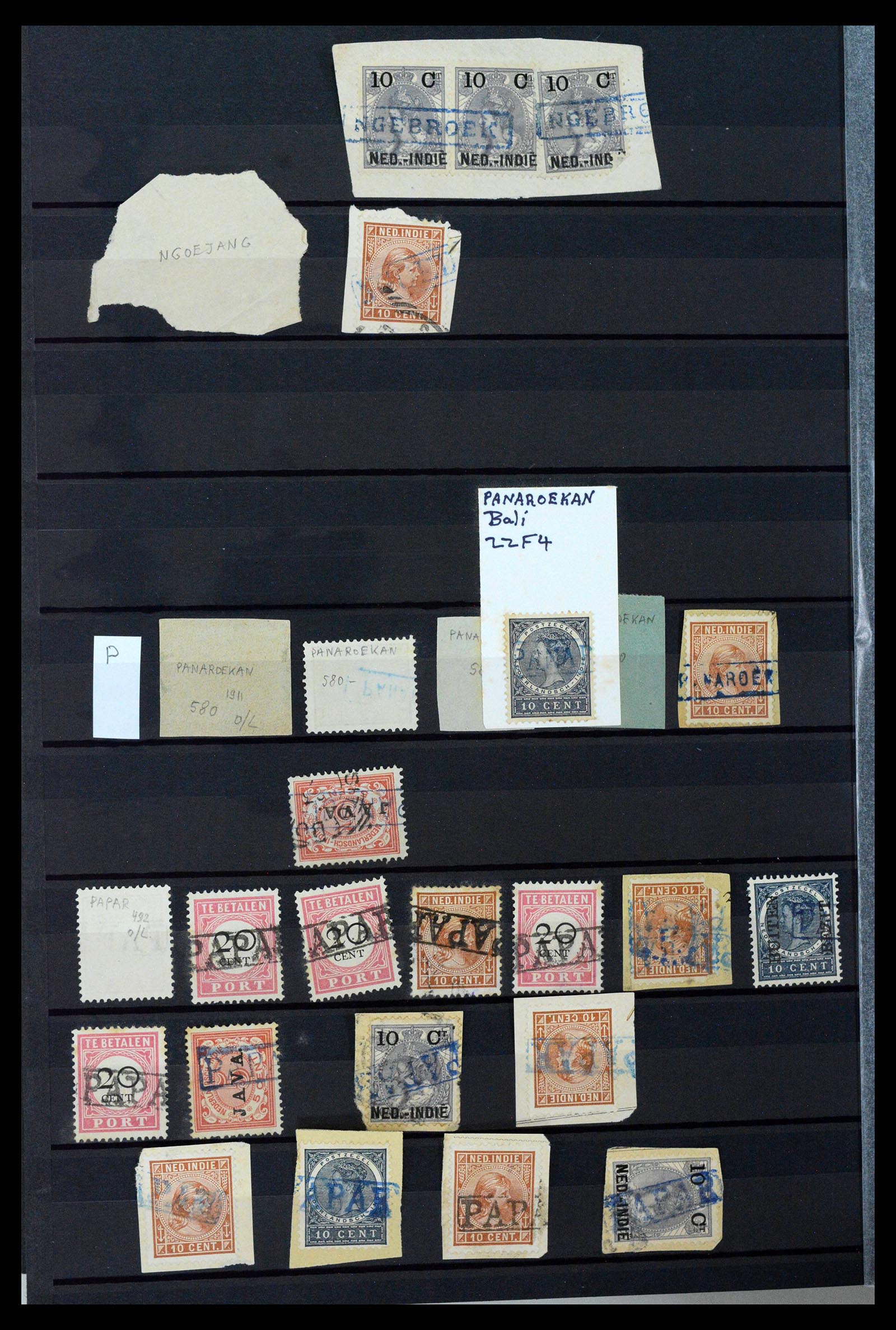 38784 0116 - Postzegelverzameling 38784 Nederlands Indië langstempels.