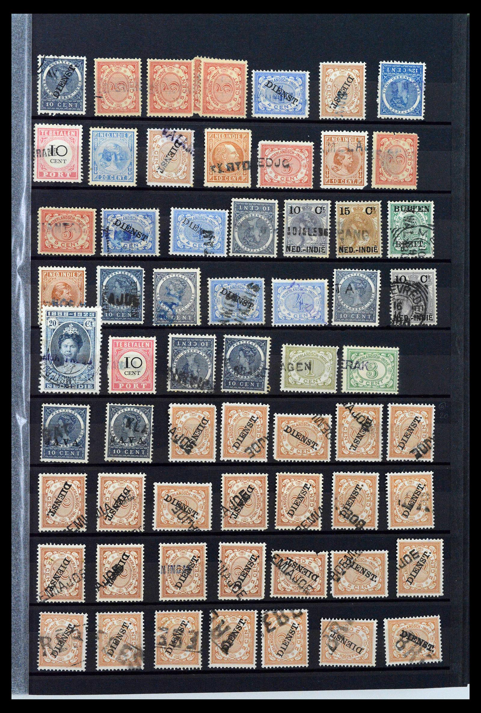 38784 0133 - Postzegelverzameling 38784 Nederlands Indië langstempels.
