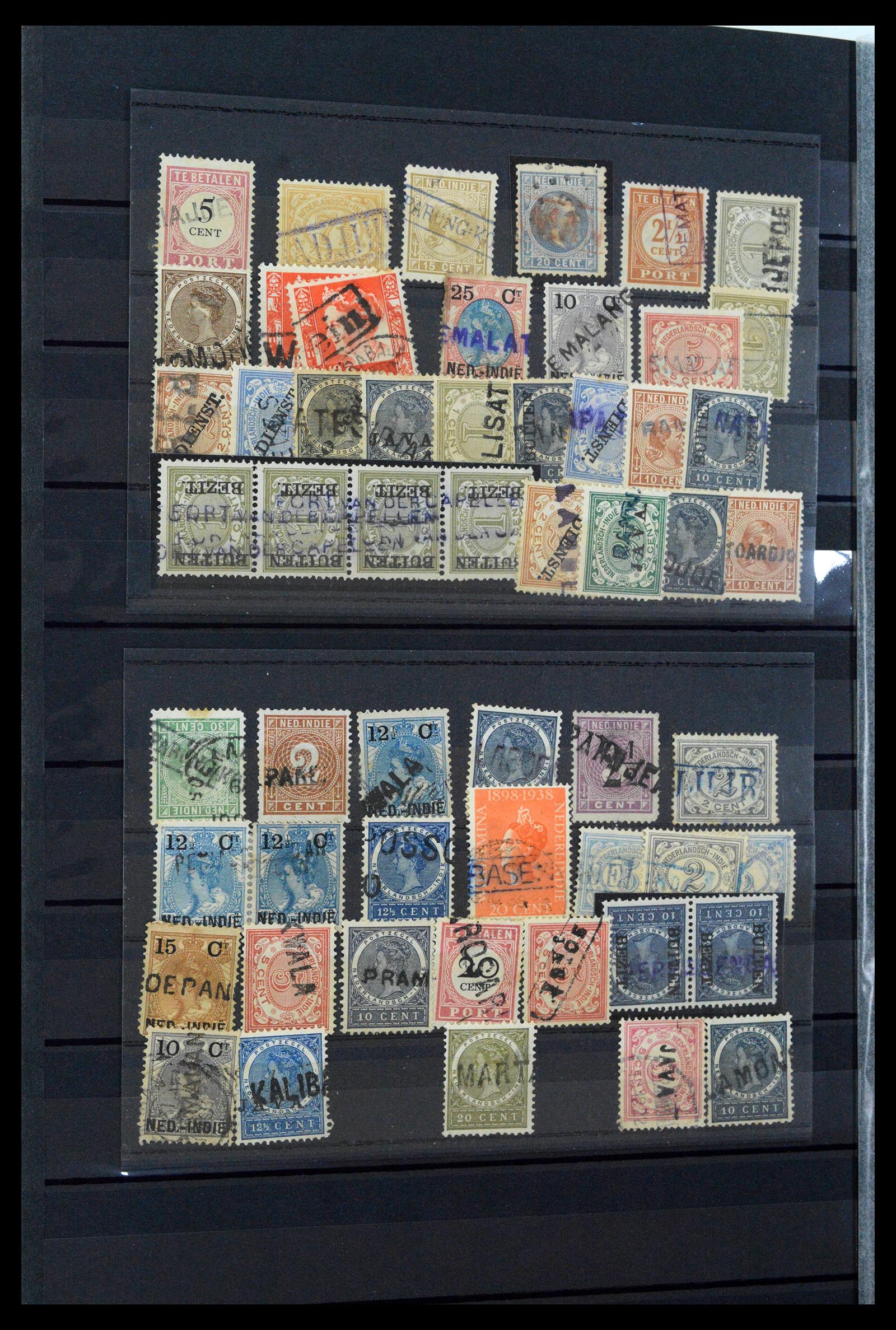 38784 0145 - Postzegelverzameling 38784 Nederlands Indië langstempels.