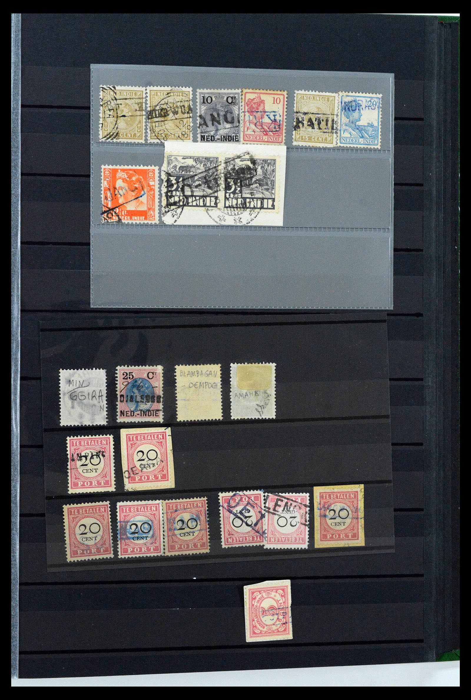 38784 0146 - Postzegelverzameling 38784 Nederlands Indië langstempels.