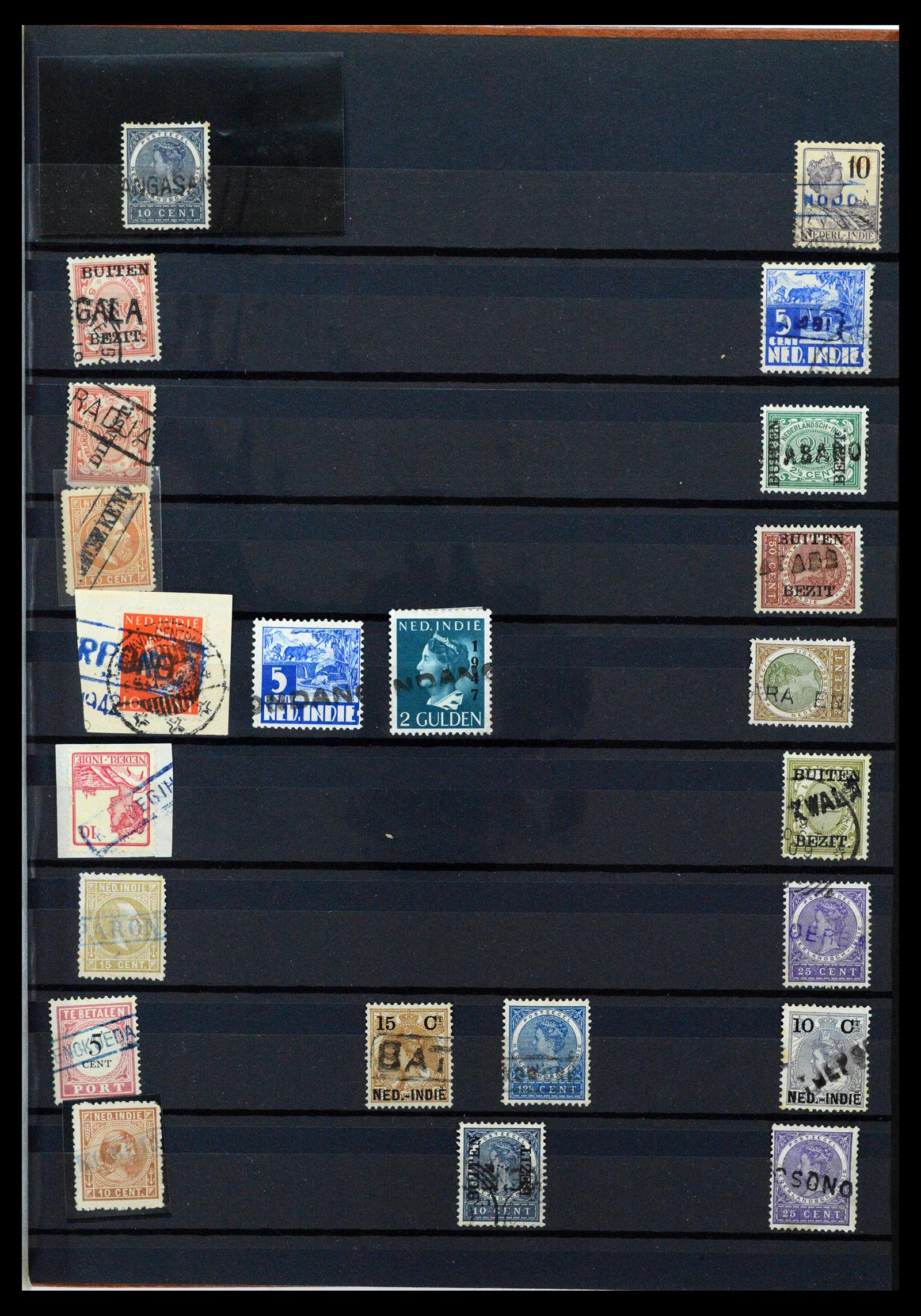 38784 0150 - Postzegelverzameling 38784 Nederlands Indië langstempels.