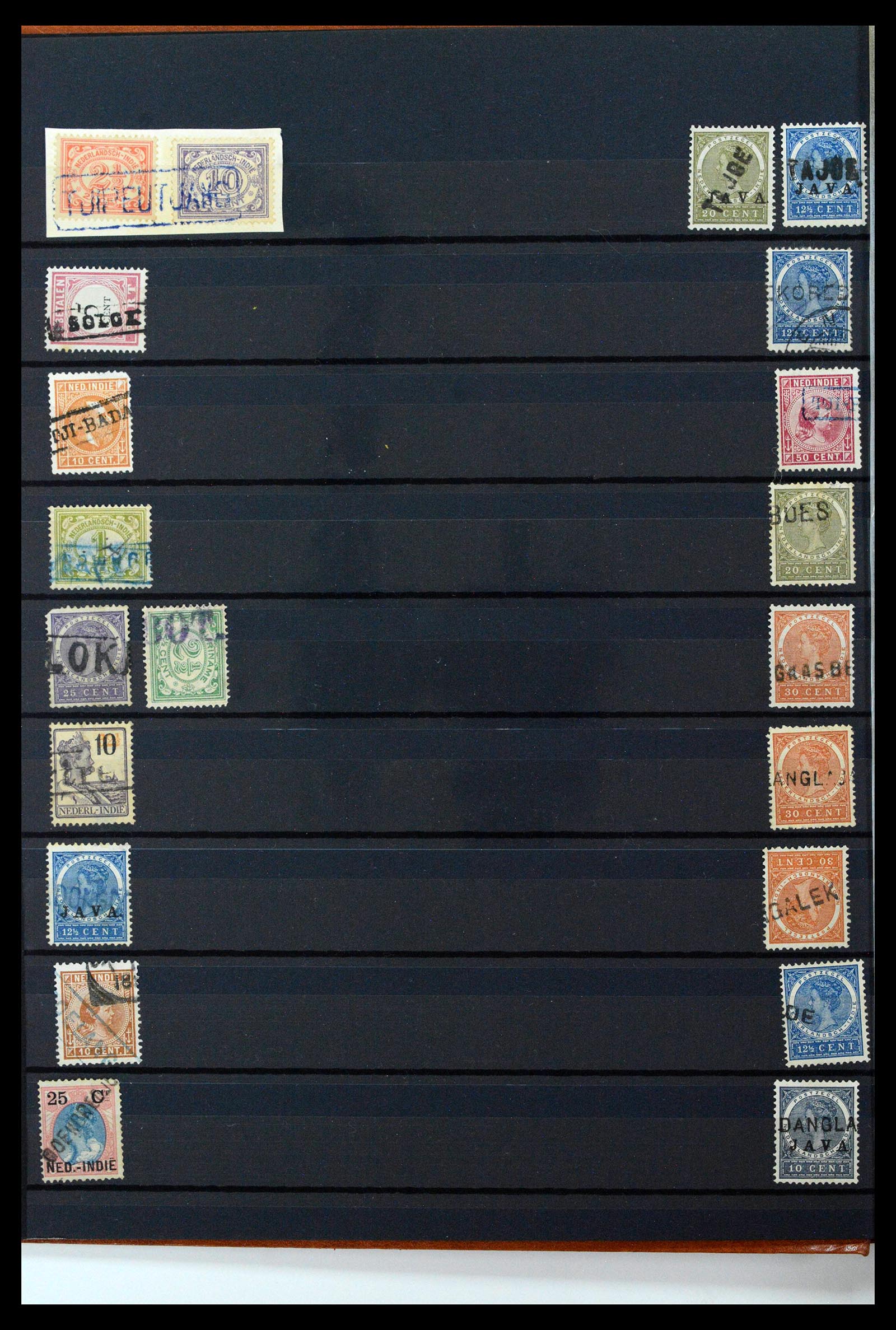 38784 0151 - Postzegelverzameling 38784 Nederlands Indië langstempels.