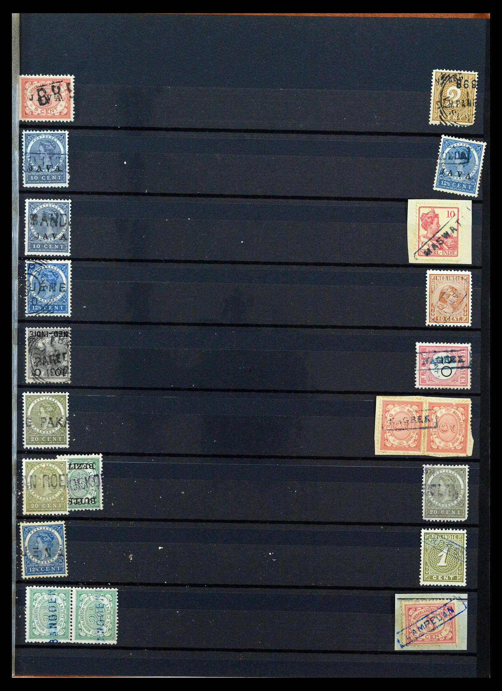 38784 0152 - Postzegelverzameling 38784 Nederlands Indië langstempels.