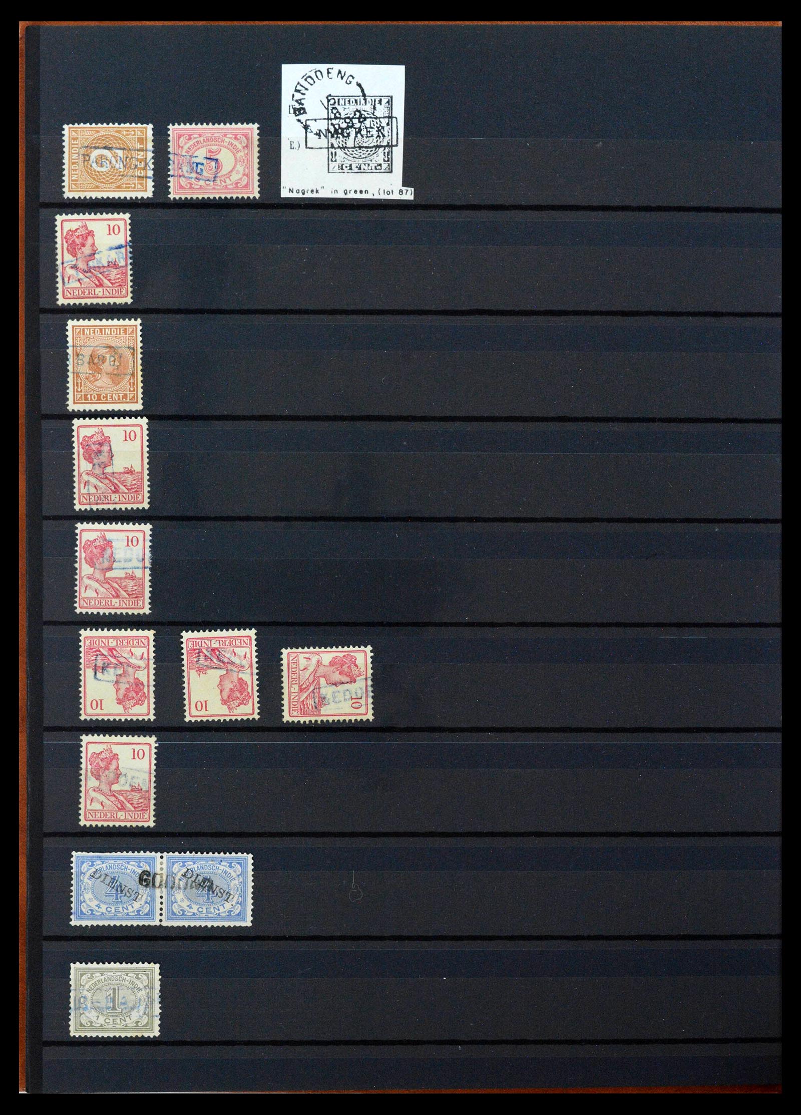 38784 0155 - Postzegelverzameling 38784 Nederlands Indië langstempels.
