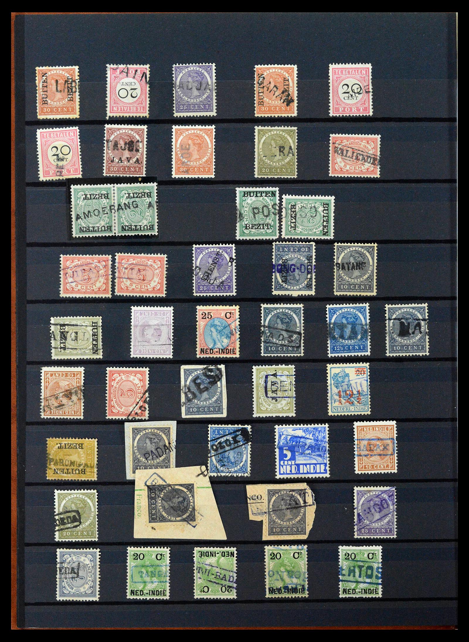 38784 0157 - Postzegelverzameling 38784 Nederlands Indië langstempels.