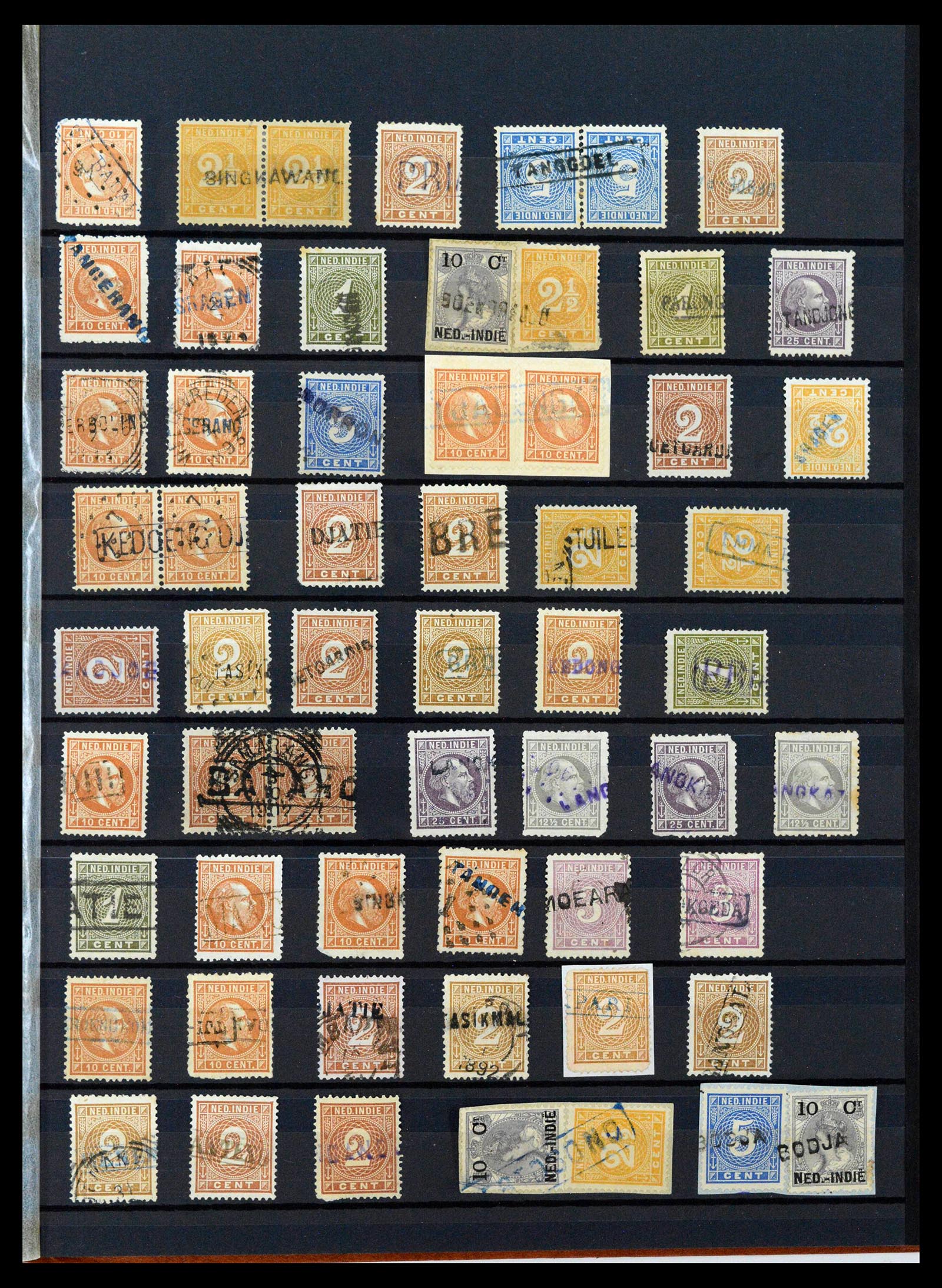 38784 0160 - Postzegelverzameling 38784 Nederlands Indië langstempels.