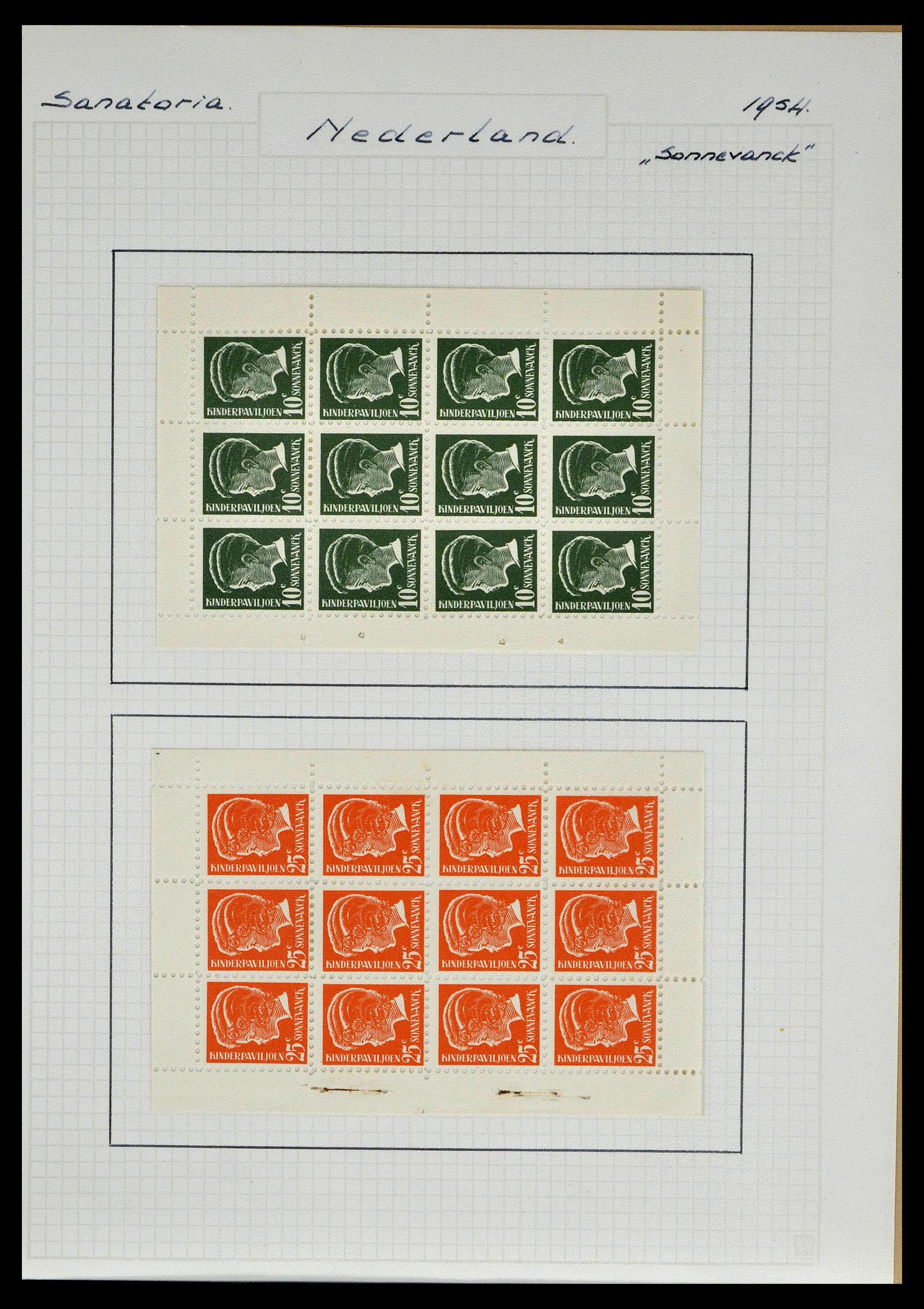 38786 0030 - Postzegelverzameling 38786 Nederland tuberculose 1906-2006.