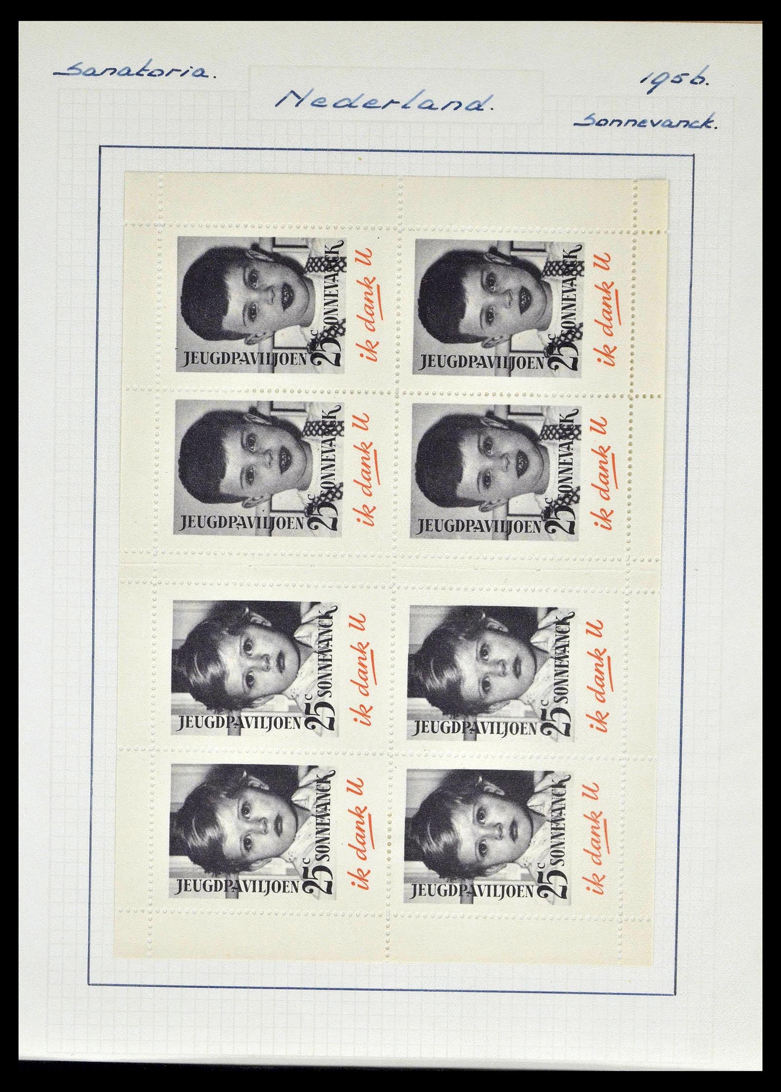 38786 0031 - Postzegelverzameling 38786 Nederland tuberculose 1906-2006.