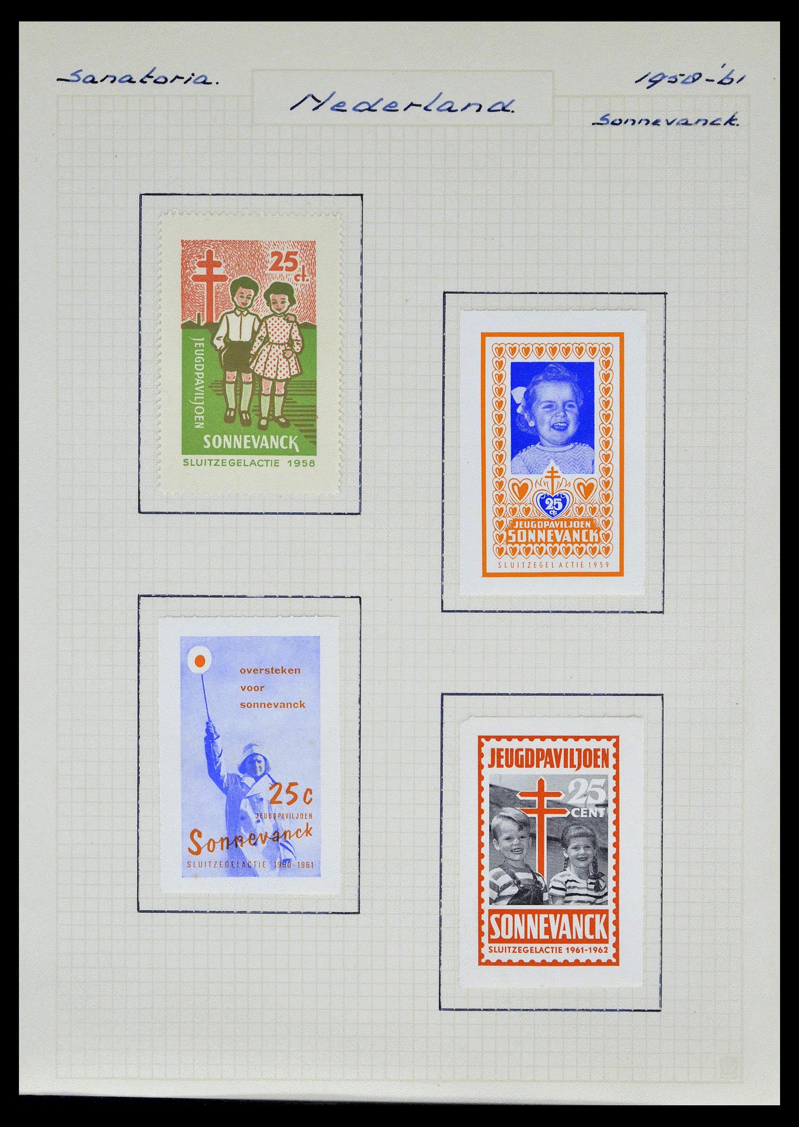 38786 0033 - Postzegelverzameling 38786 Nederland tuberculose 1906-2006.