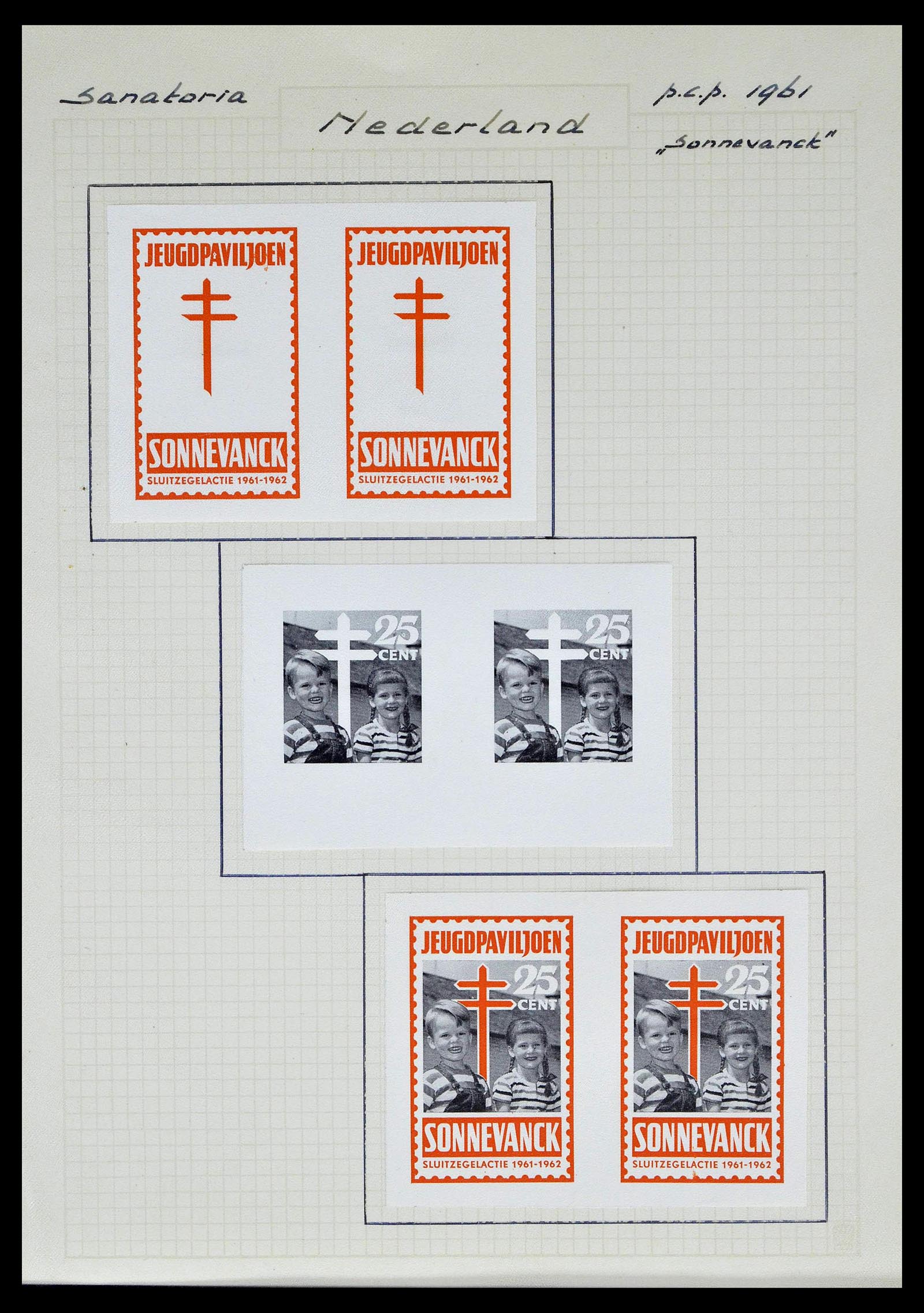 38786 0034 - Postzegelverzameling 38786 Nederland tuberculose 1906-2006.