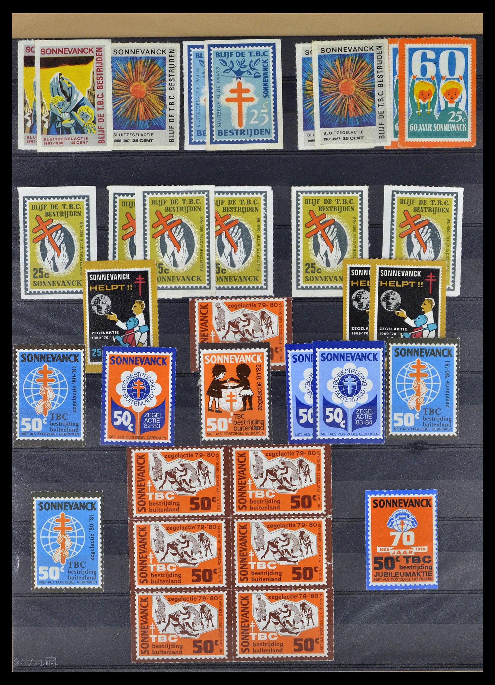 38786 0036 - Postzegelverzameling 38786 Nederland tuberculose 1906-2006.