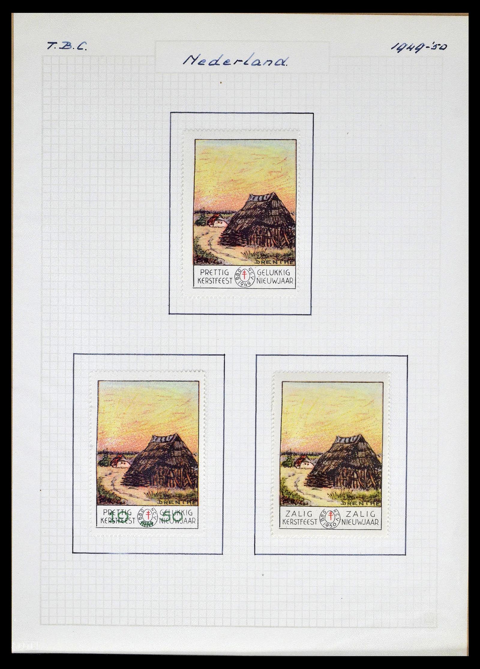 38786 0038 - Postzegelverzameling 38786 Nederland tuberculose 1906-2006.