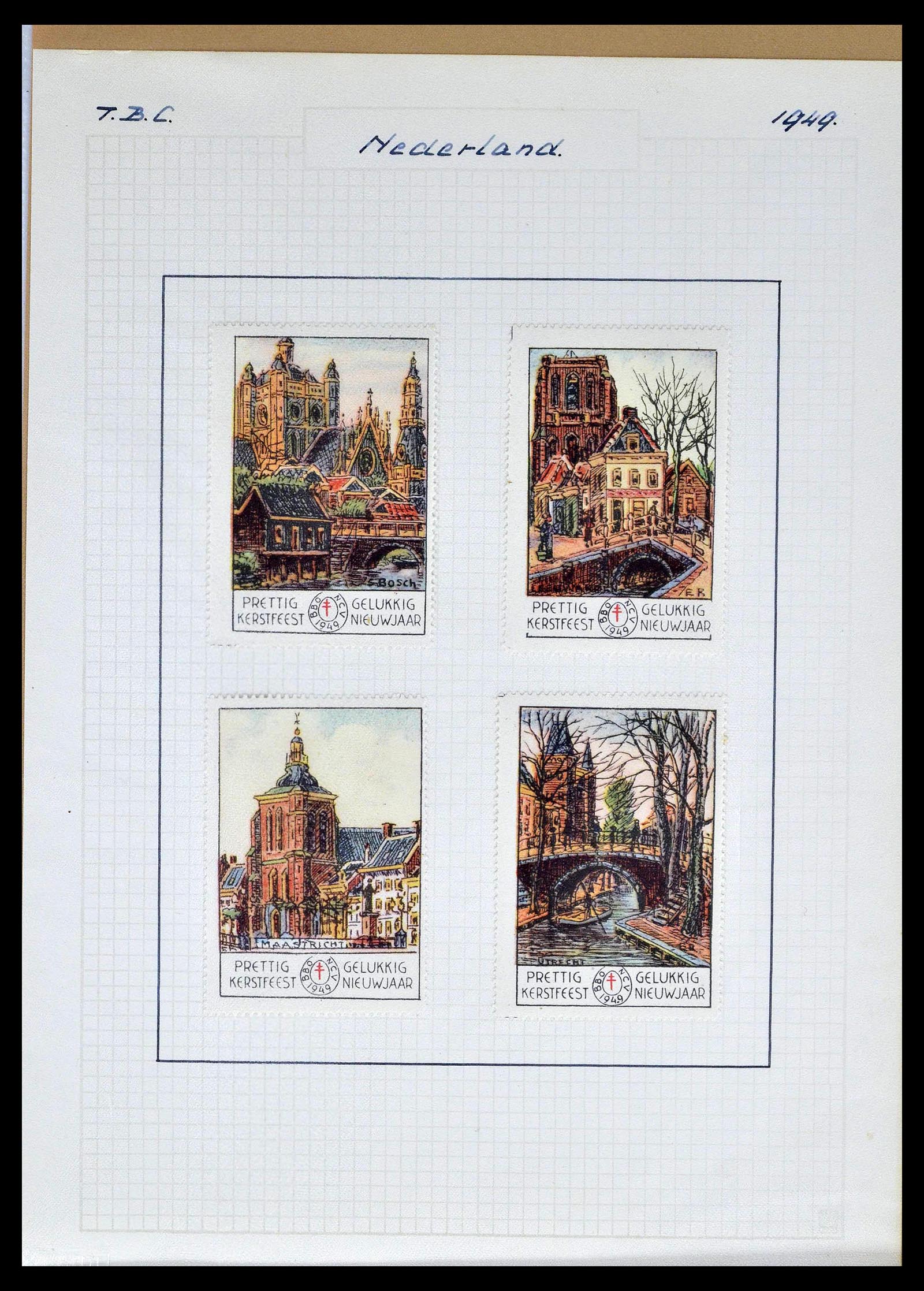 38786 0040 - Postzegelverzameling 38786 Nederland tuberculose 1906-2006.