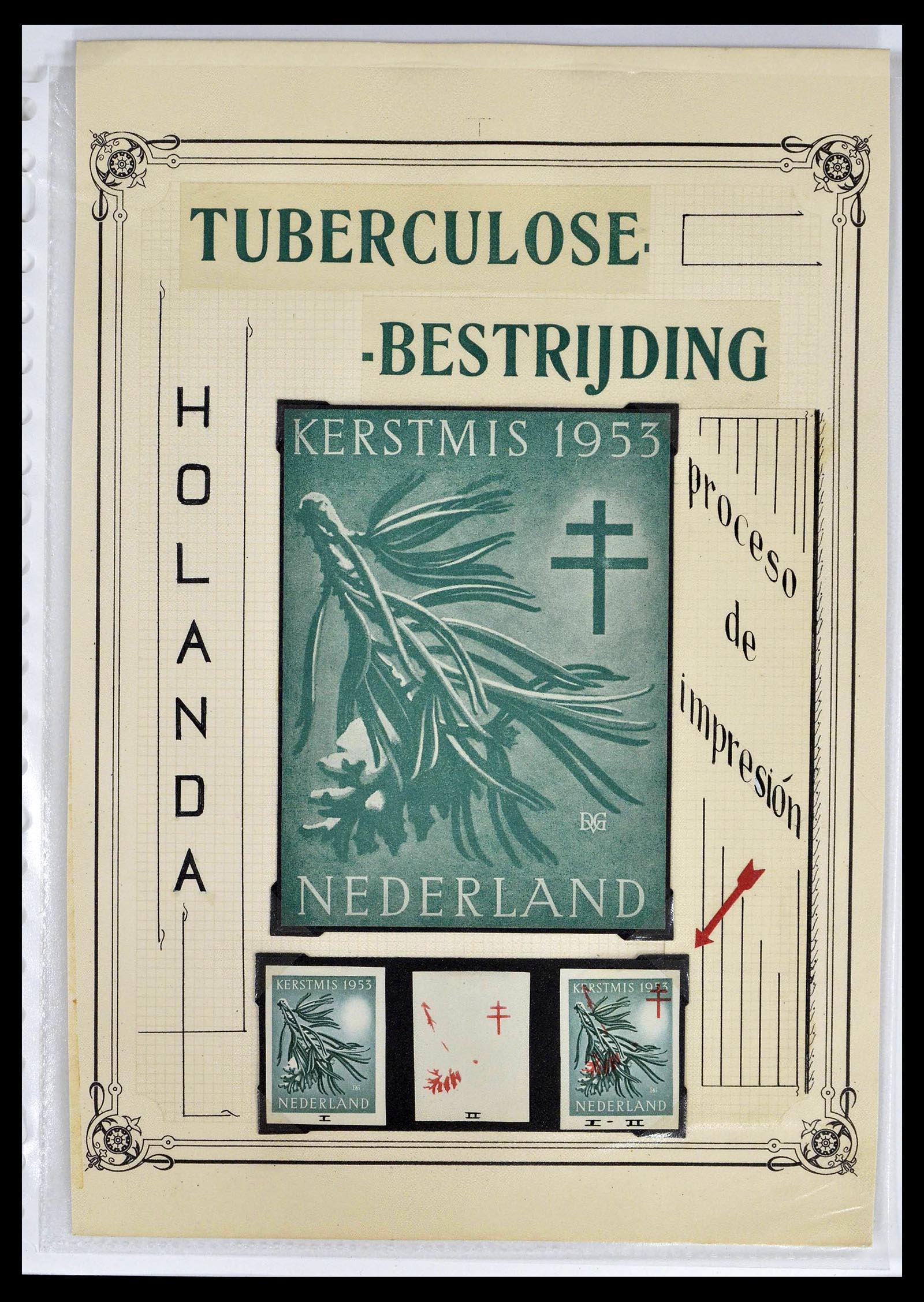 38786 0077 - Postzegelverzameling 38786 Nederland tuberculose 1906-2006.