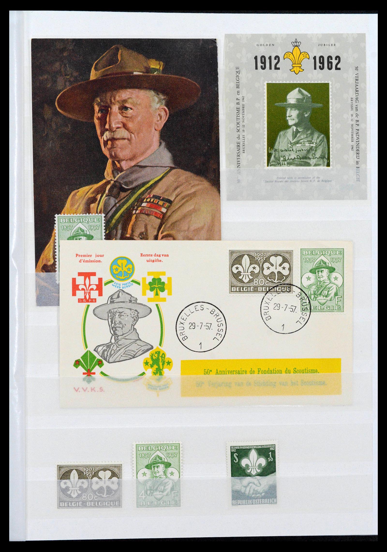 38806 0064 - Postzegelverzameling 38806 Motief scouting 1925-2007.