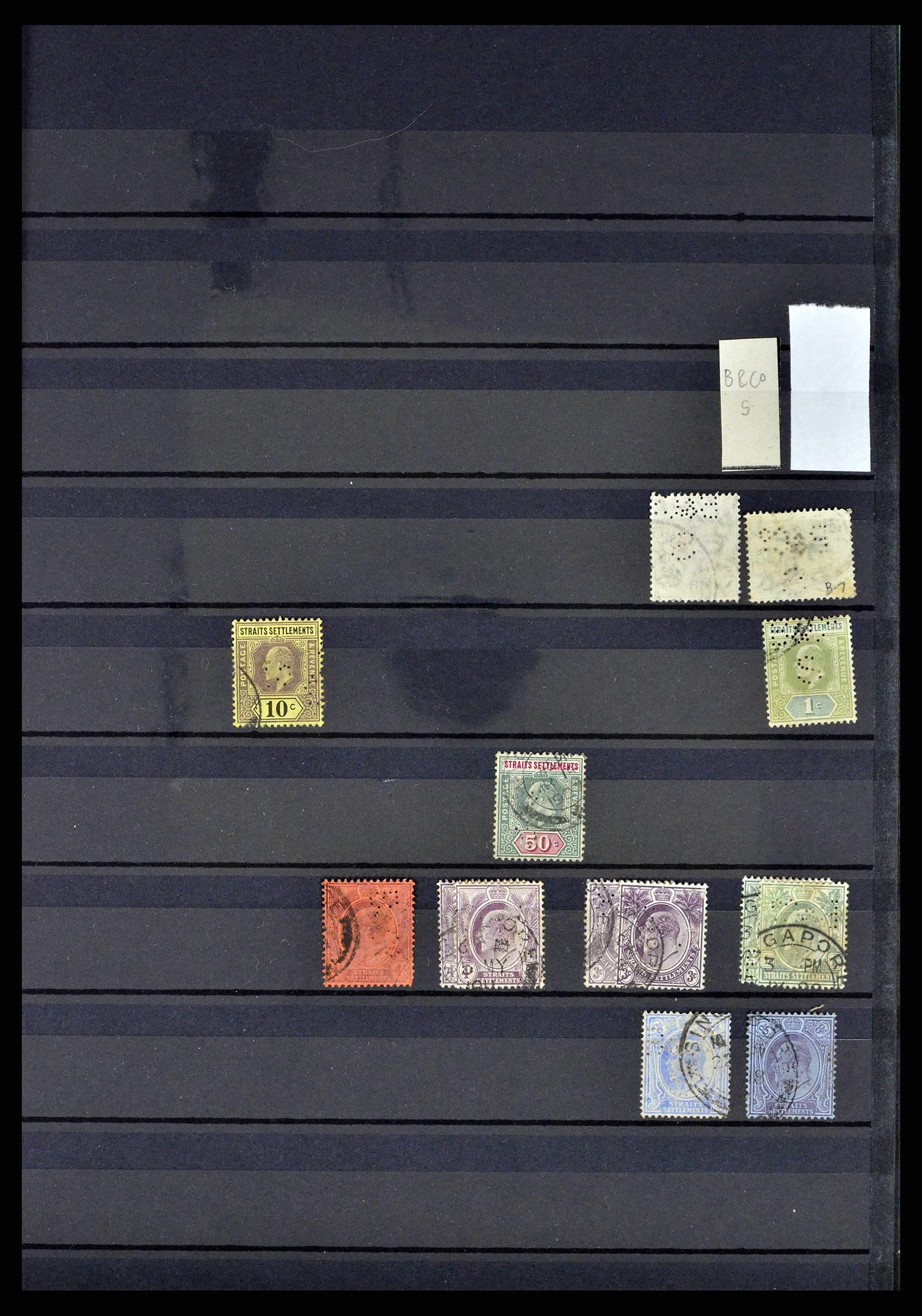 38912 0013 - Stamp collection 38912 Straits Settlements perfins 1868-1960.