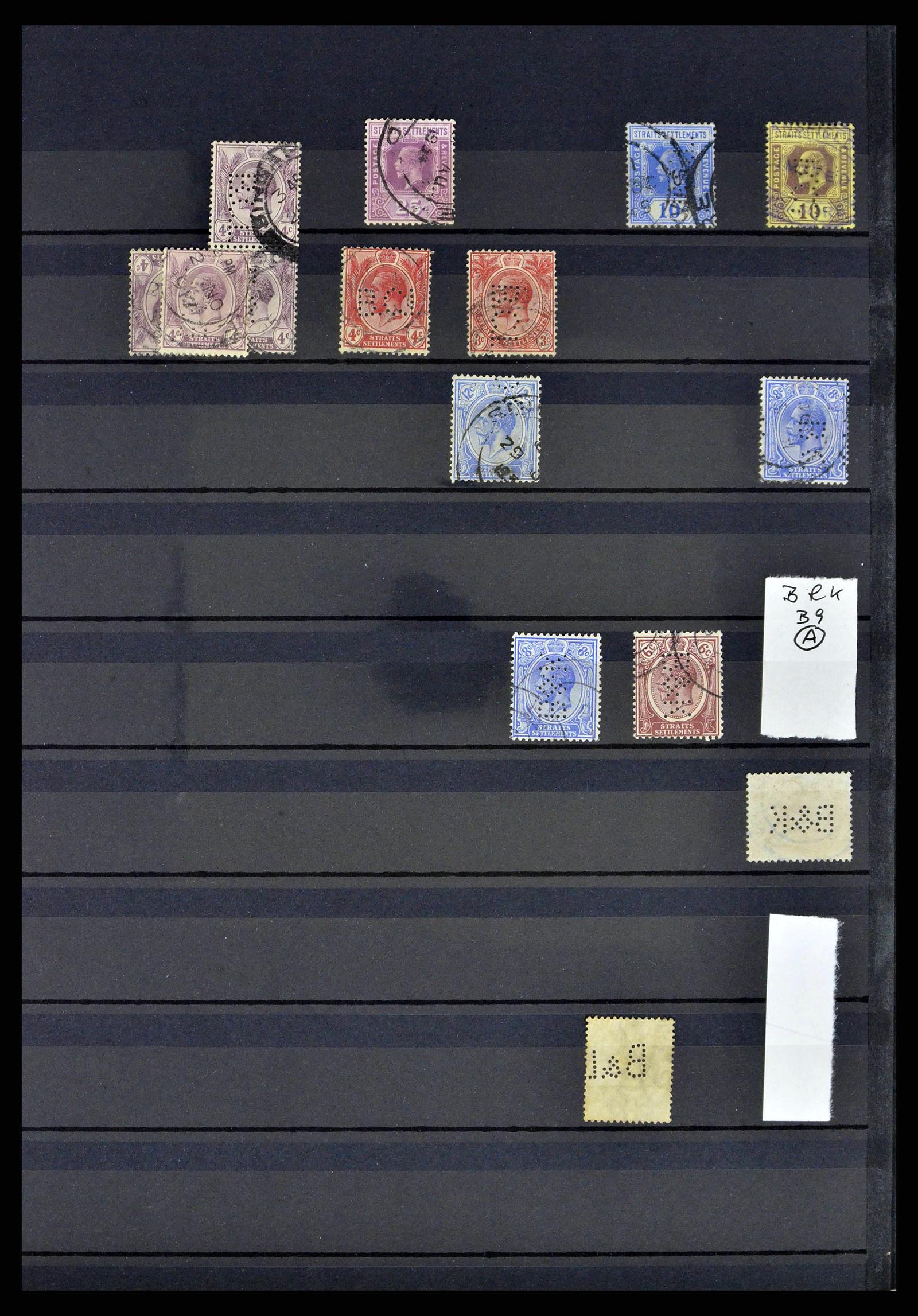 38912 0015 - Stamp collection 38912 Straits Settlements perfins 1868-1960.