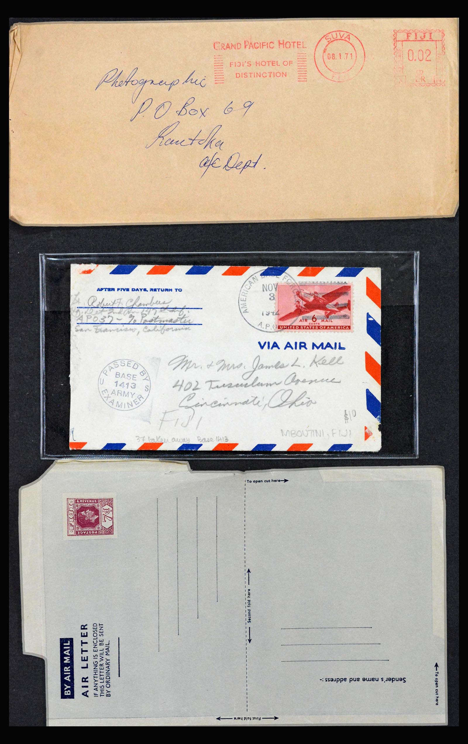 38929 0006 - Stamp collection 38929 Fiji covers 1900-1980.