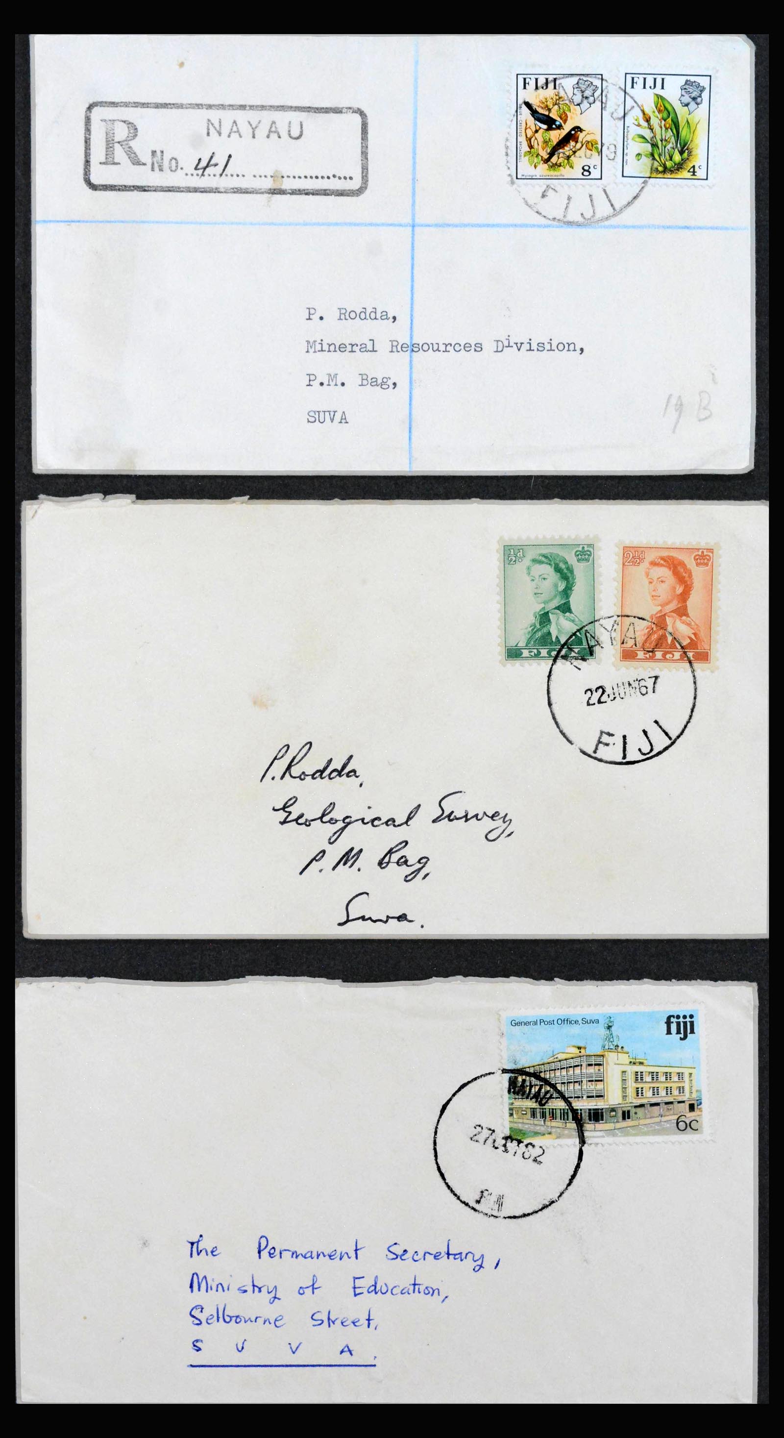 38929 0009 - Stamp collection 38929 Fiji covers 1900-1980.