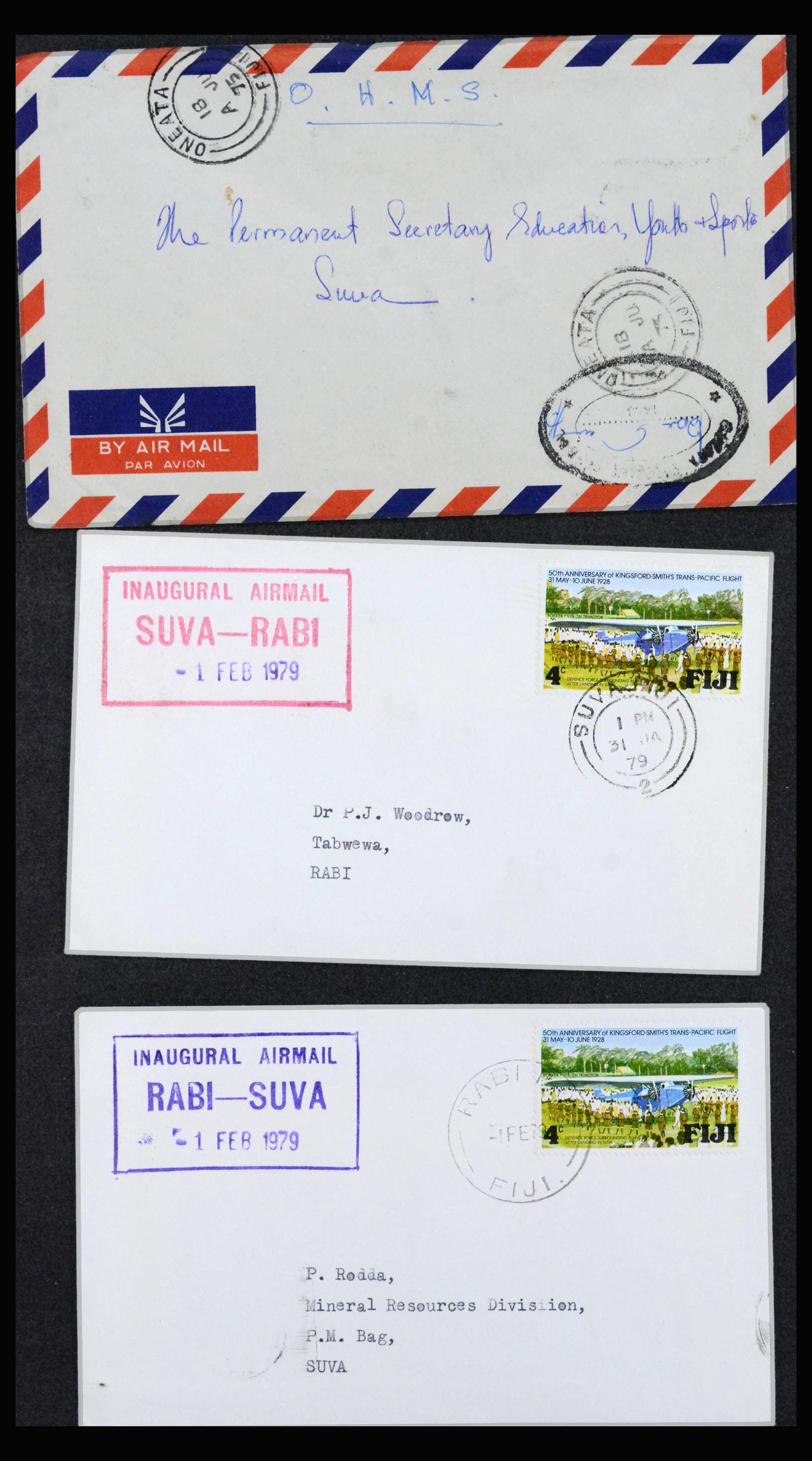 38929 0012 - Stamp collection 38929 Fiji covers 1900-1980.