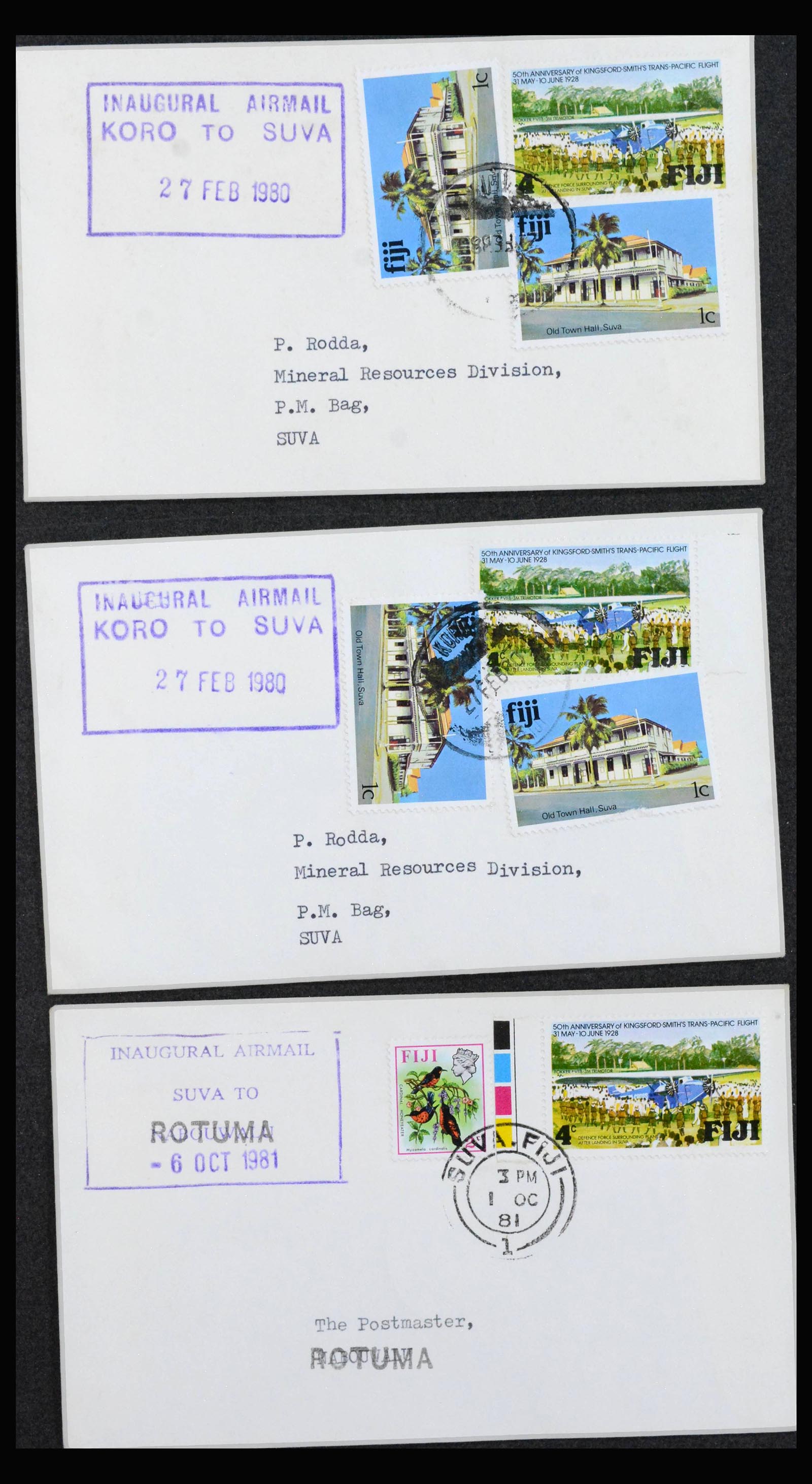 38929 0013 - Stamp collection 38929 Fiji covers 1900-1980.