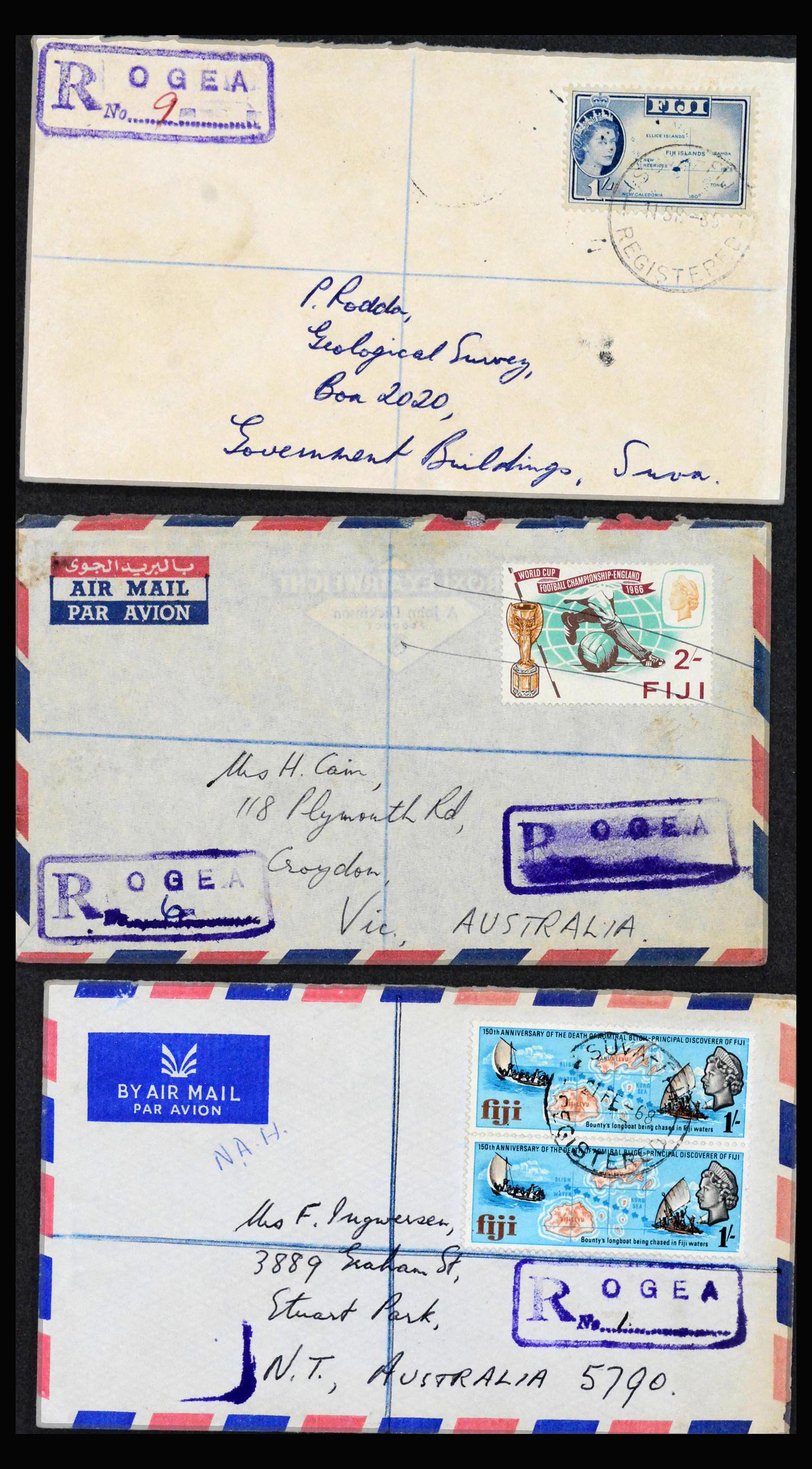 38929 0015 - Stamp collection 38929 Fiji covers 1900-1980.