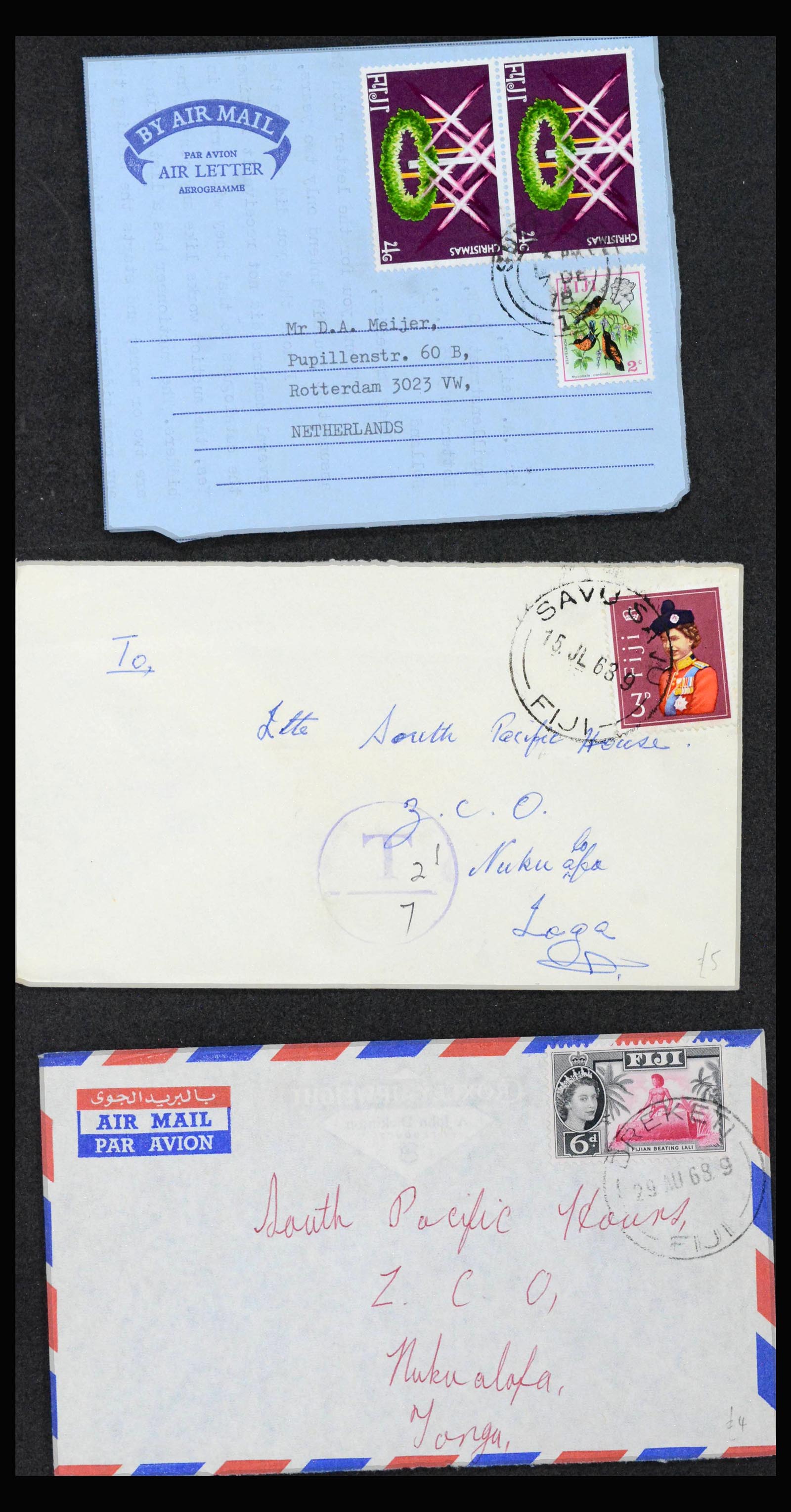 38929 0017 - Stamp collection 38929 Fiji covers 1900-1980.