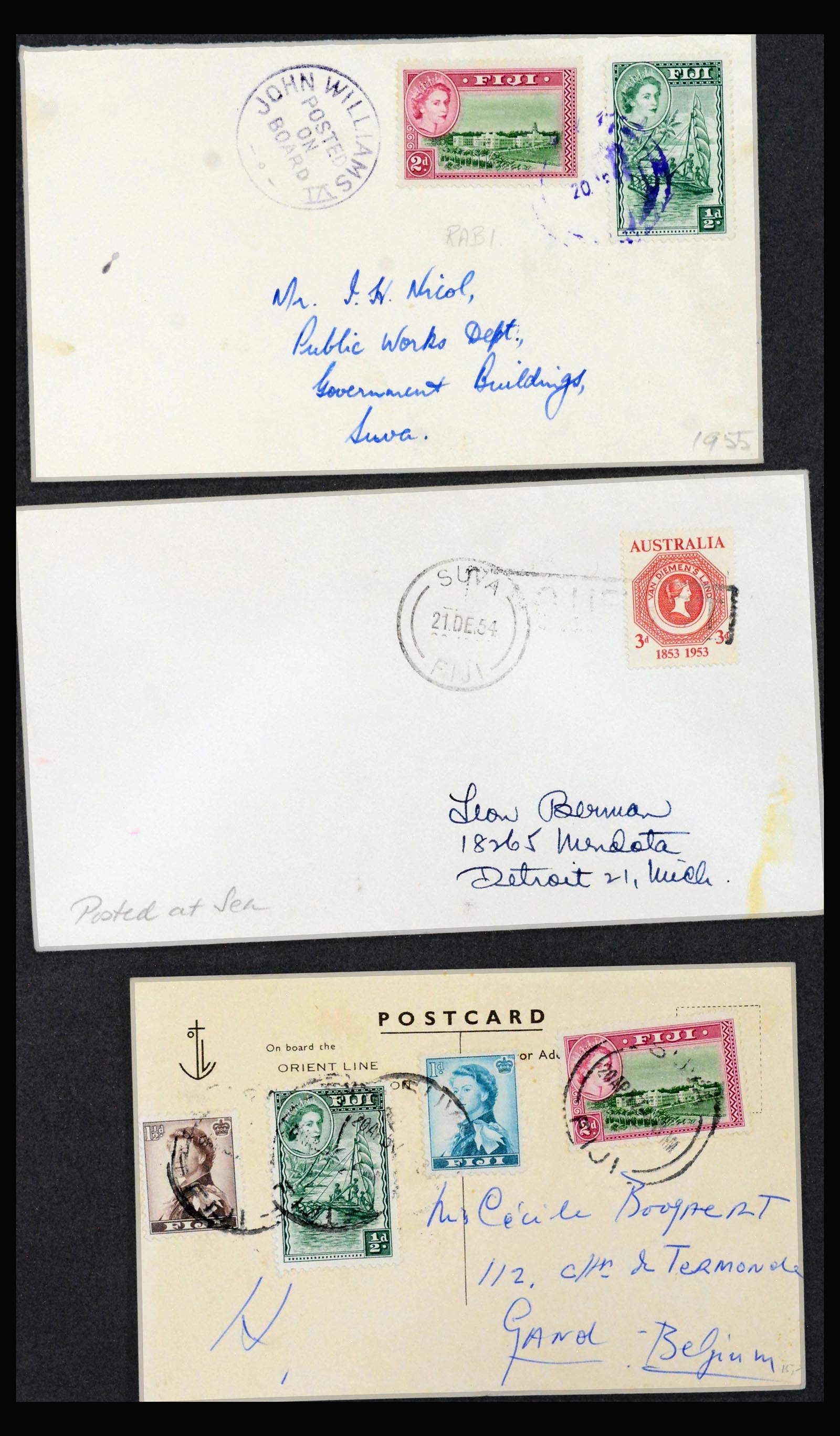 38929 0019 - Stamp collection 38929 Fiji covers 1900-1980.