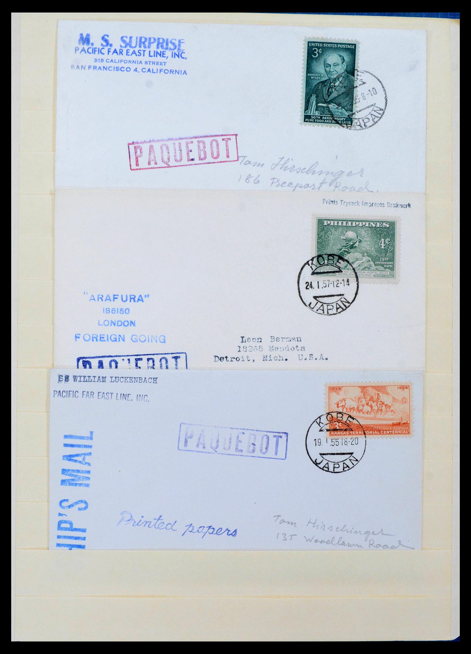 39016 0008 - Stamp collection 39016 World paquebot covers 1870-1980.