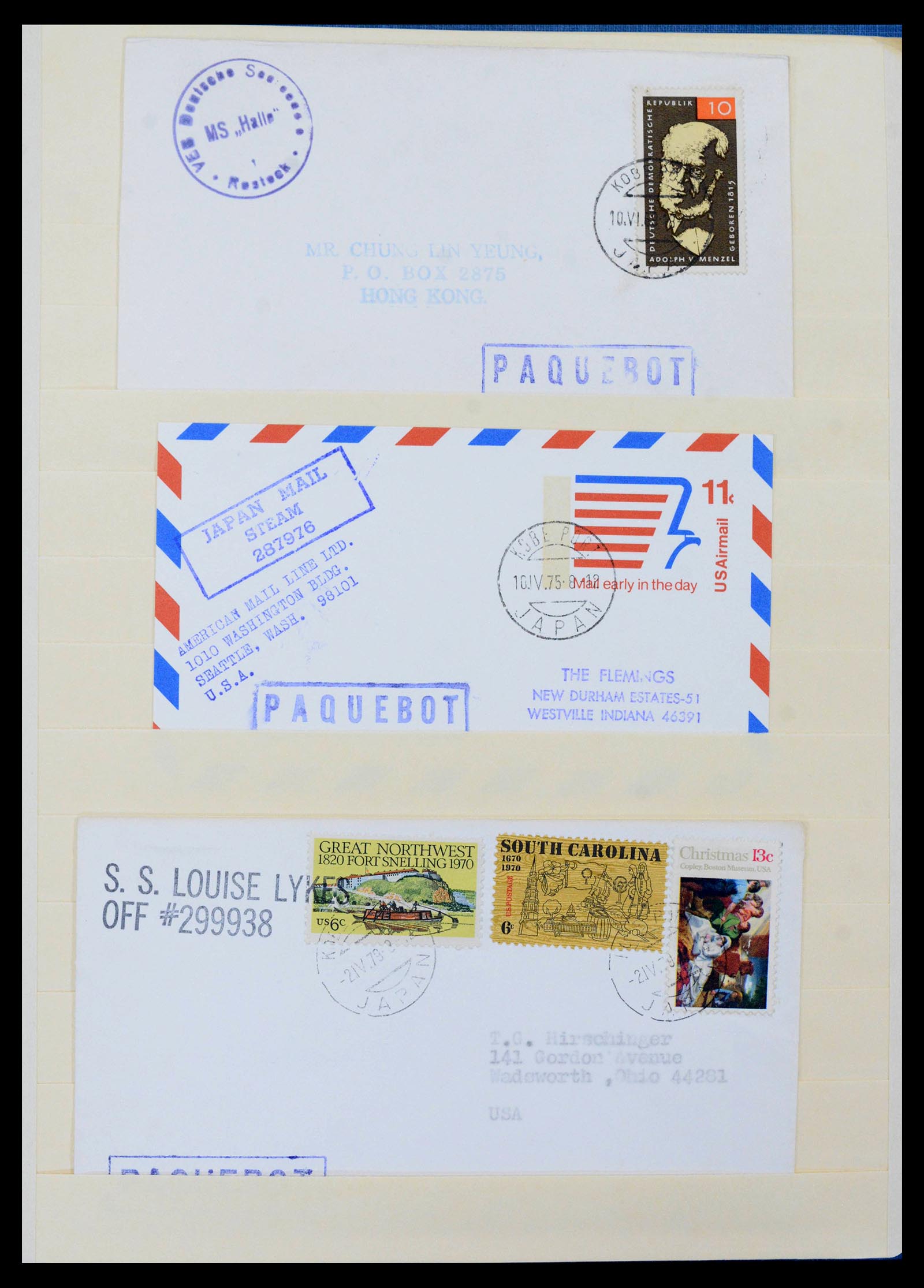 39016 0009 - Stamp collection 39016 World paquebot covers 1870-1980.